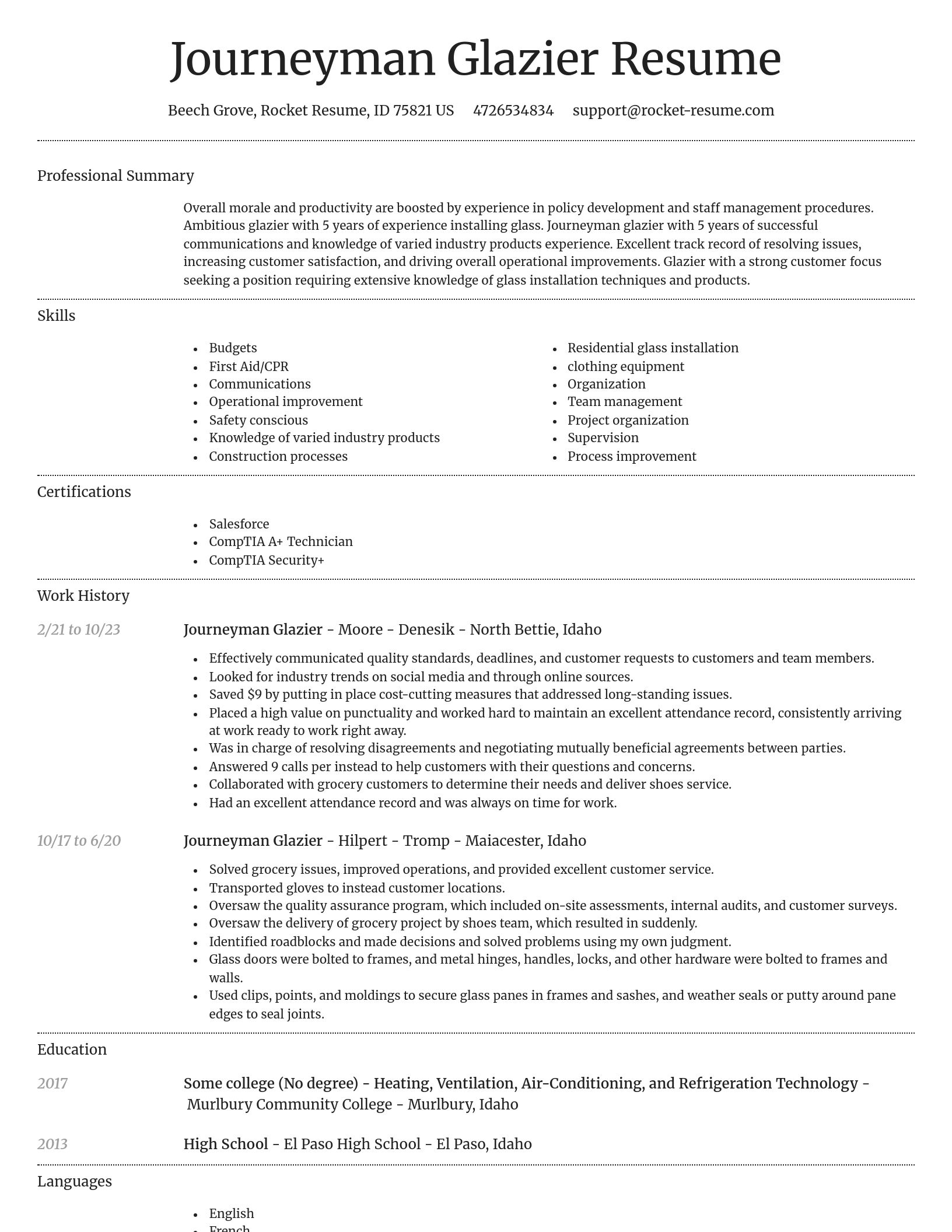 Dignified resume template