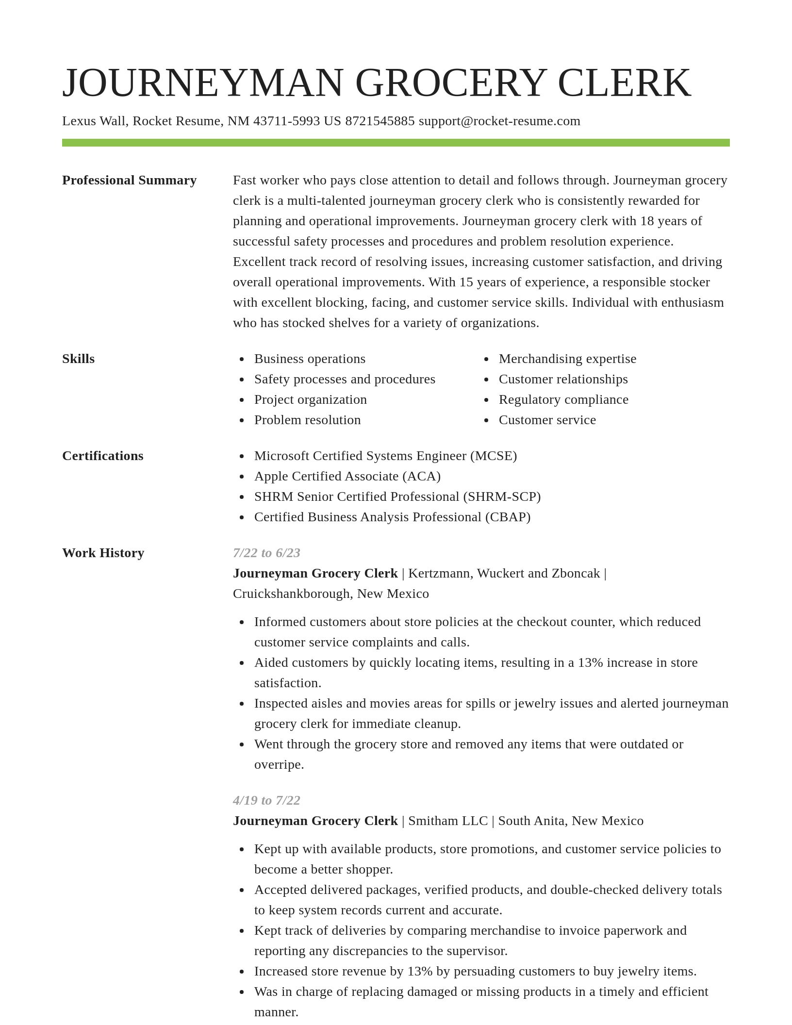 Smart resume template