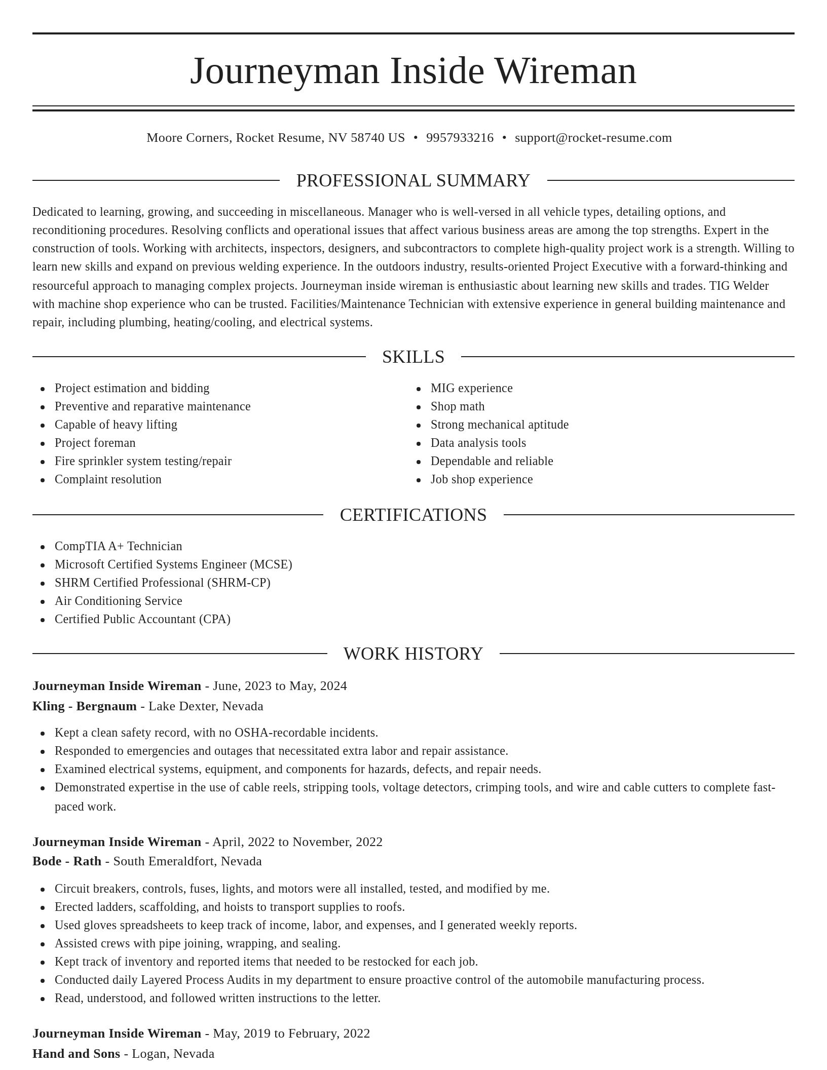Elegant resume template