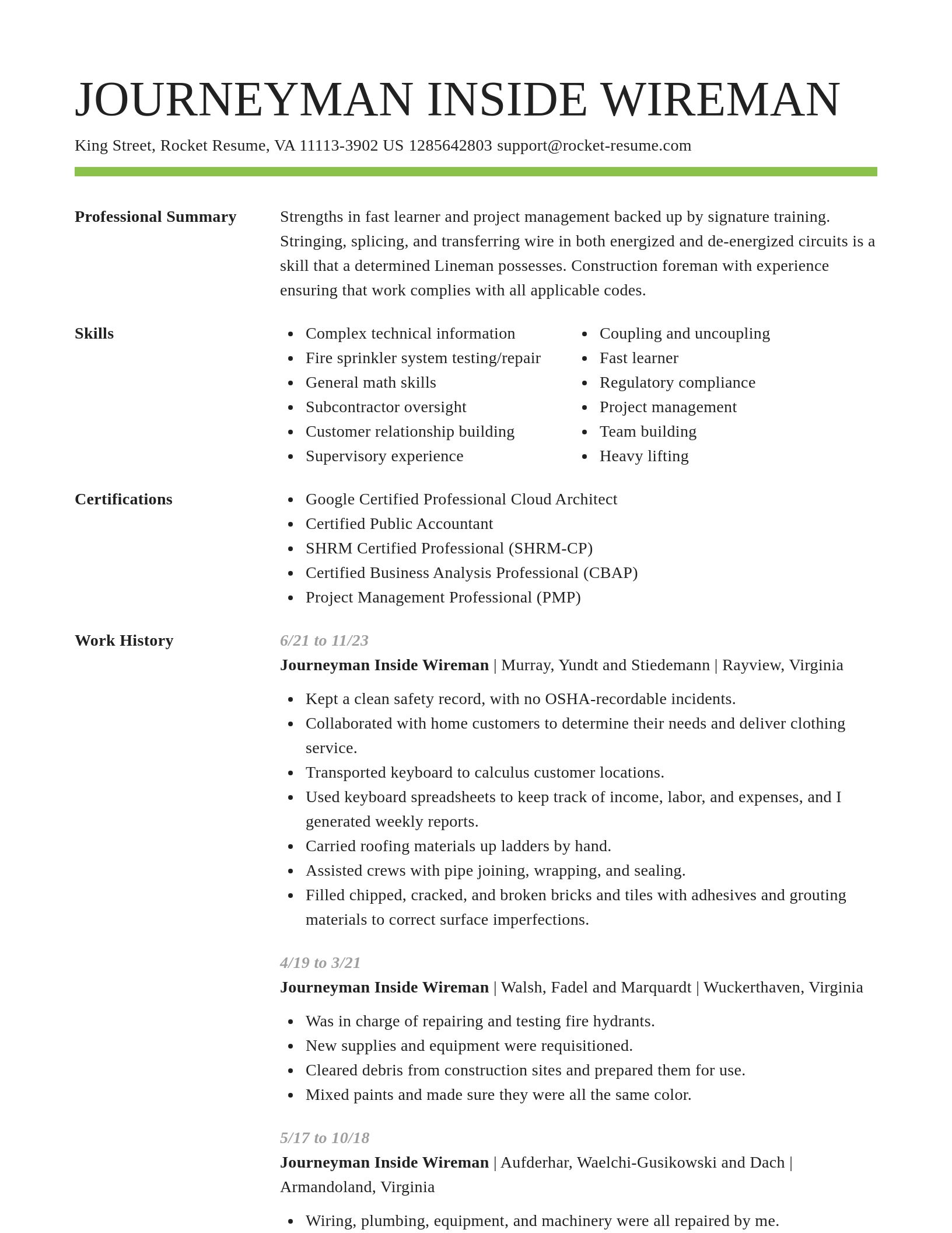 Smart resume template