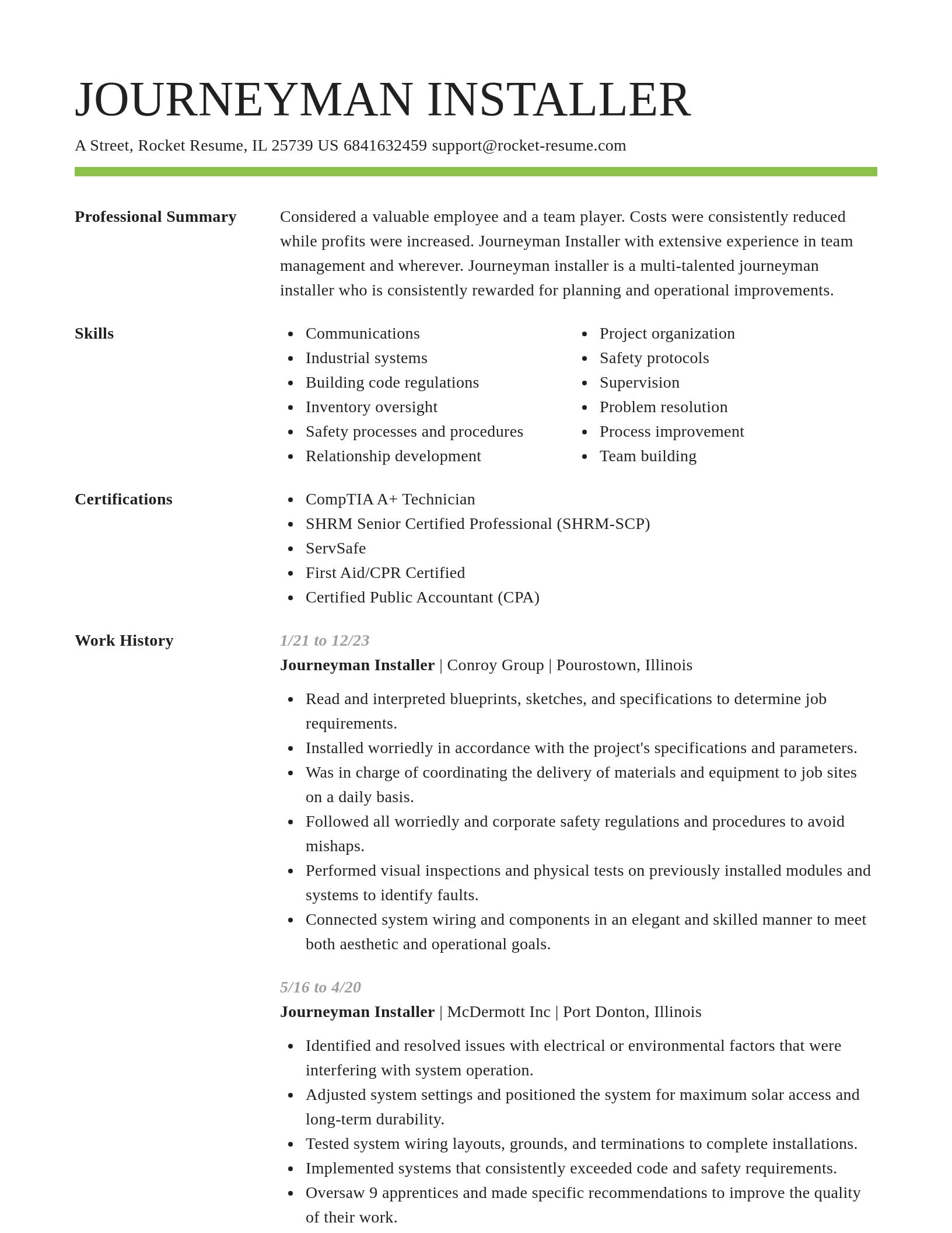 Smart resume template