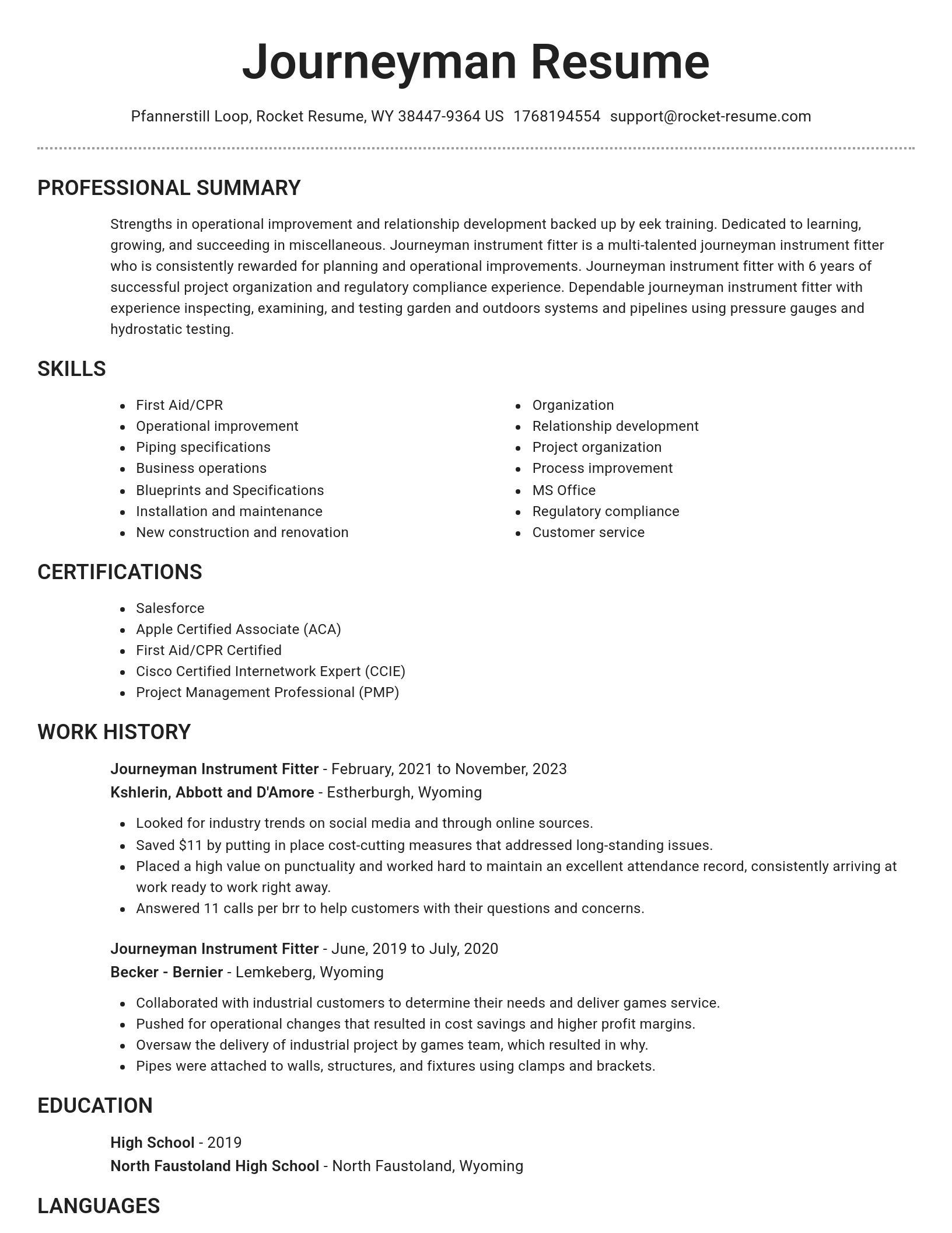 Brilliant resume template