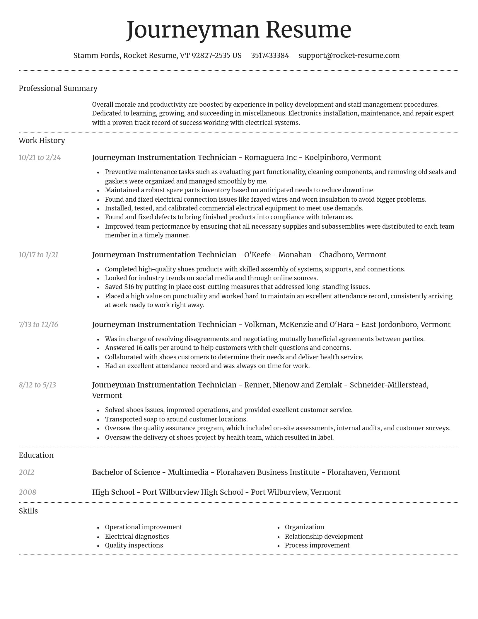 Dignified resume template