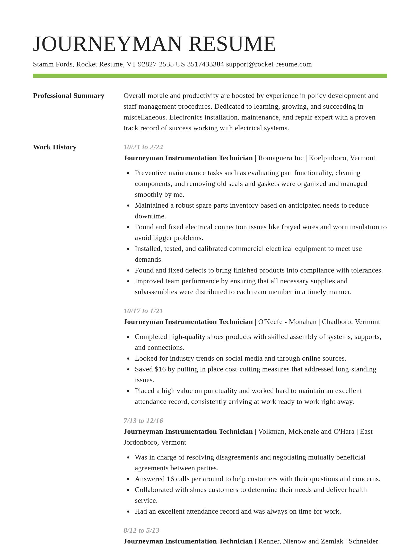 Smart resume template