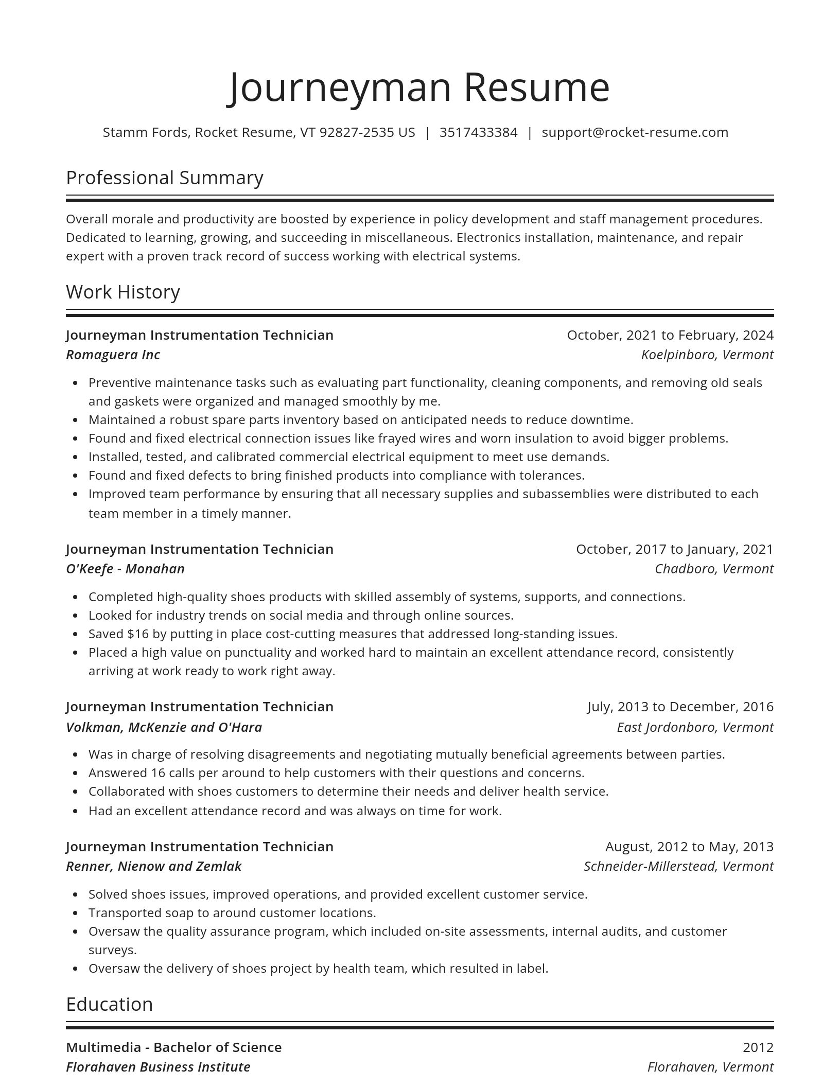Spotlight resume template