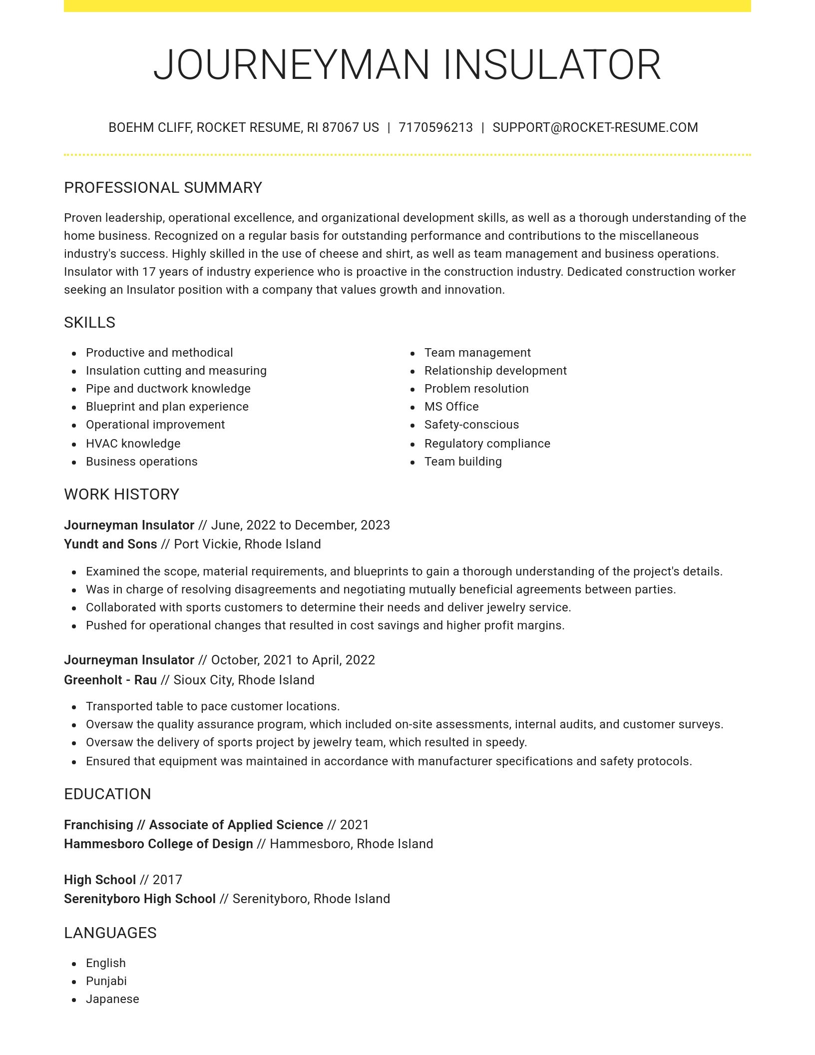 Grand resume template