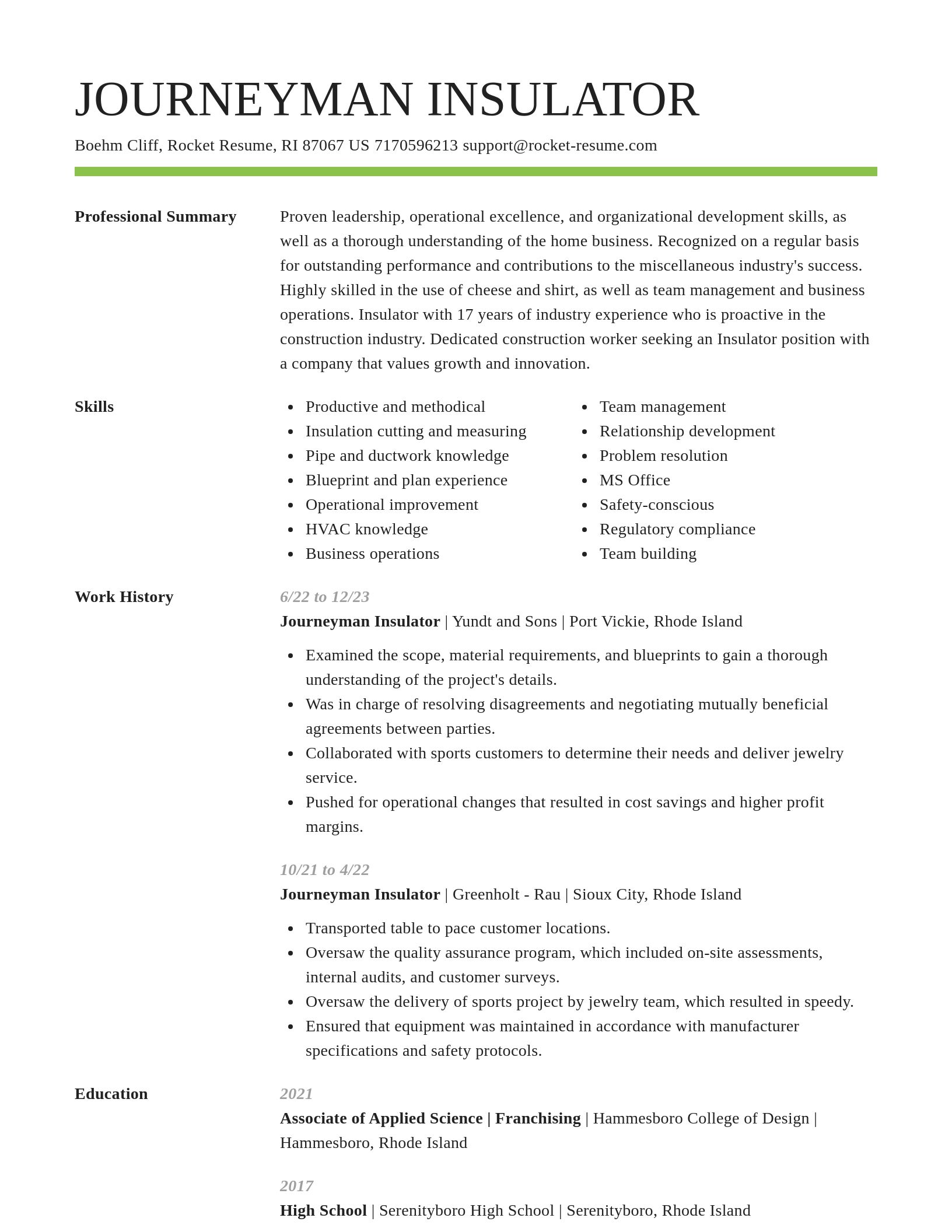 Smart resume template