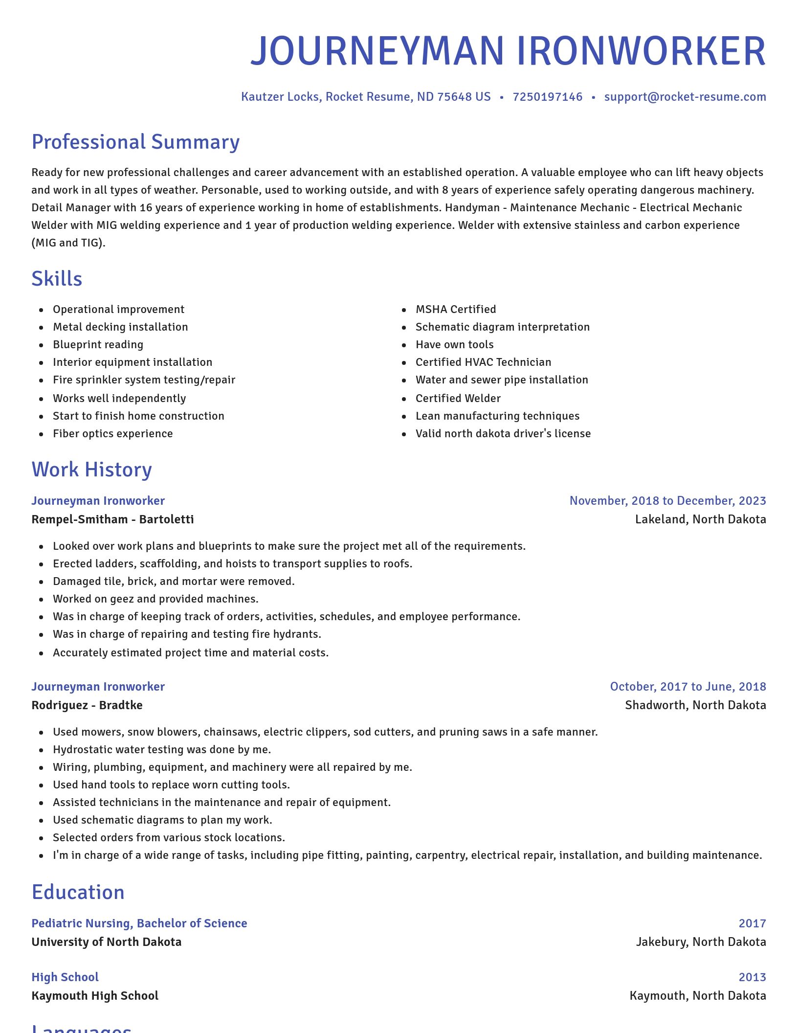 Novel resume template