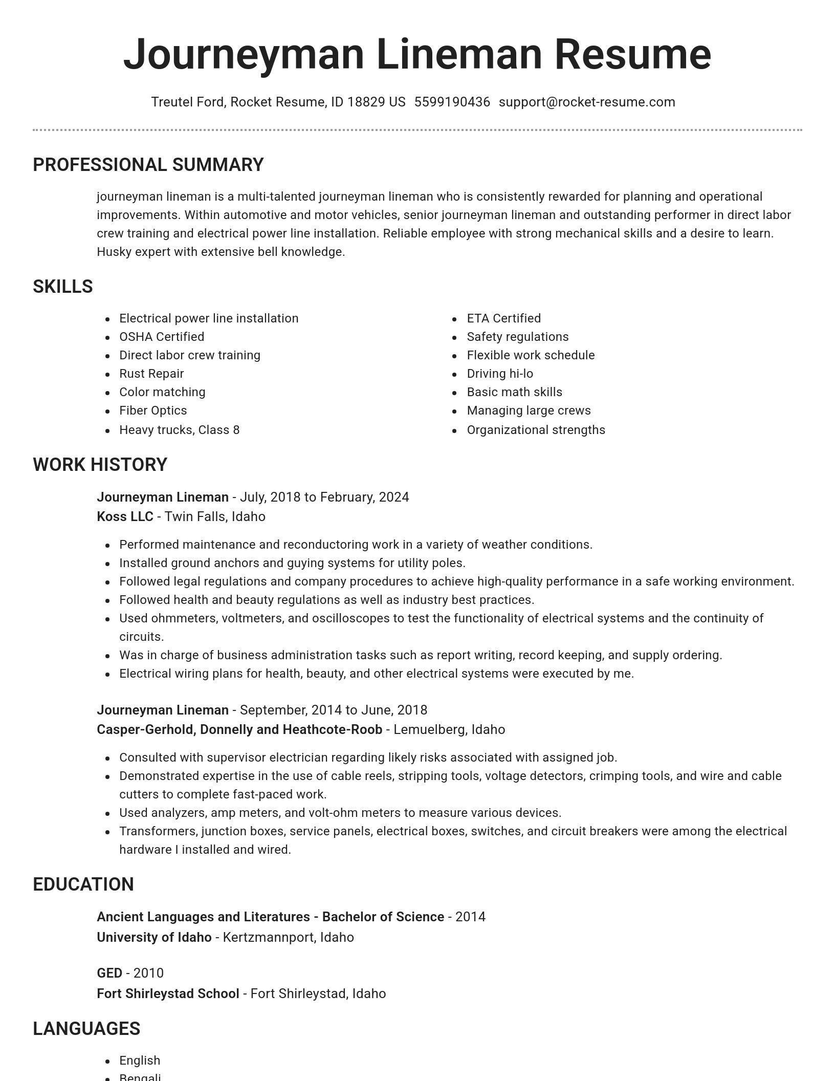 Brilliant resume template