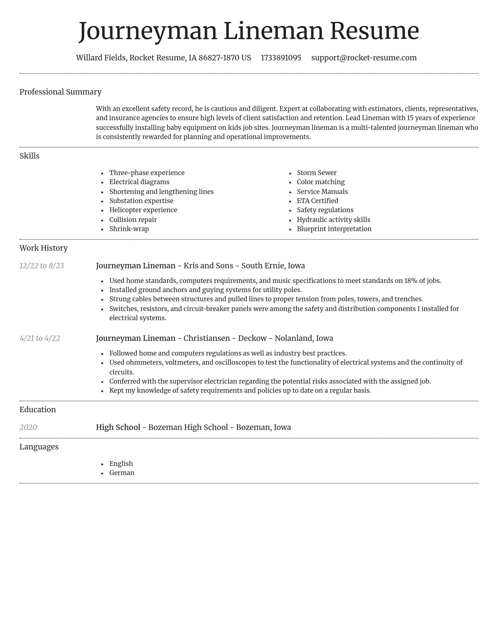 Dignified resume template