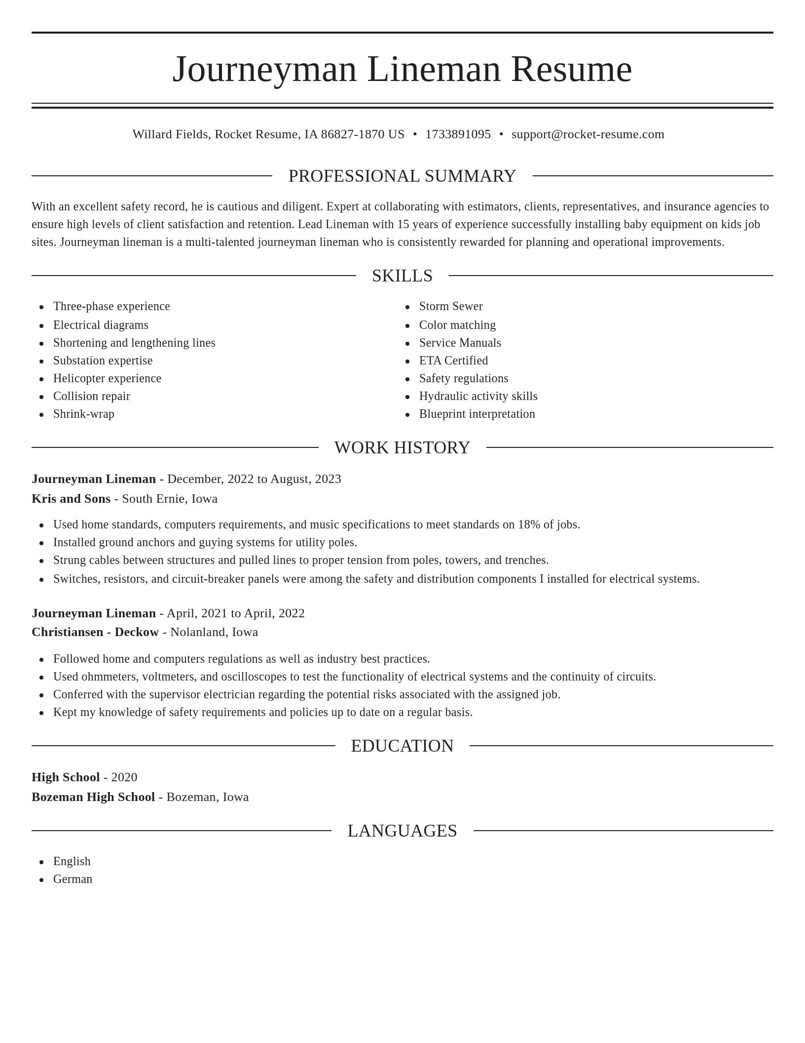 Elegant resume template