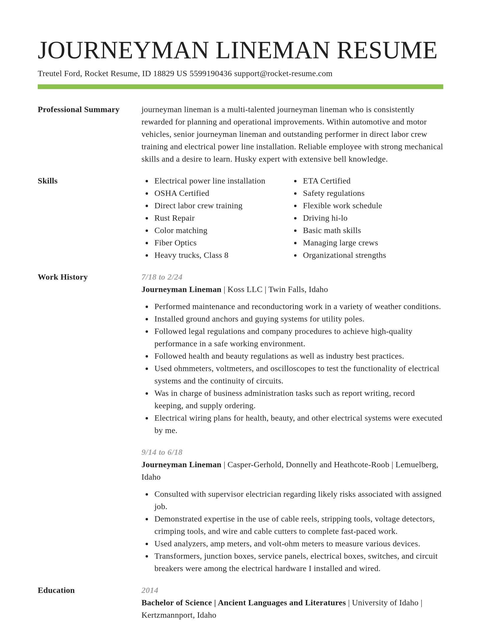 Smart resume template