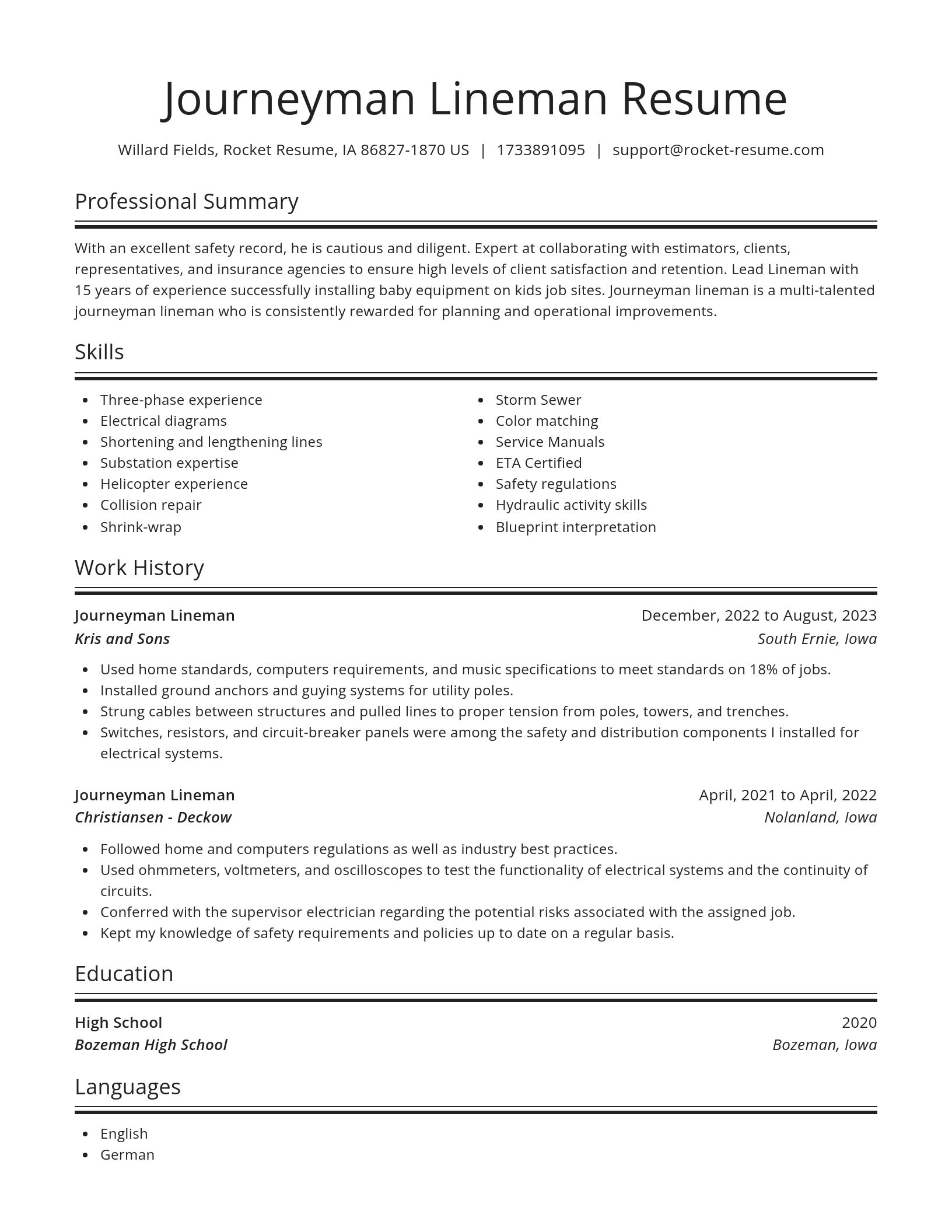 Spotlight resume template