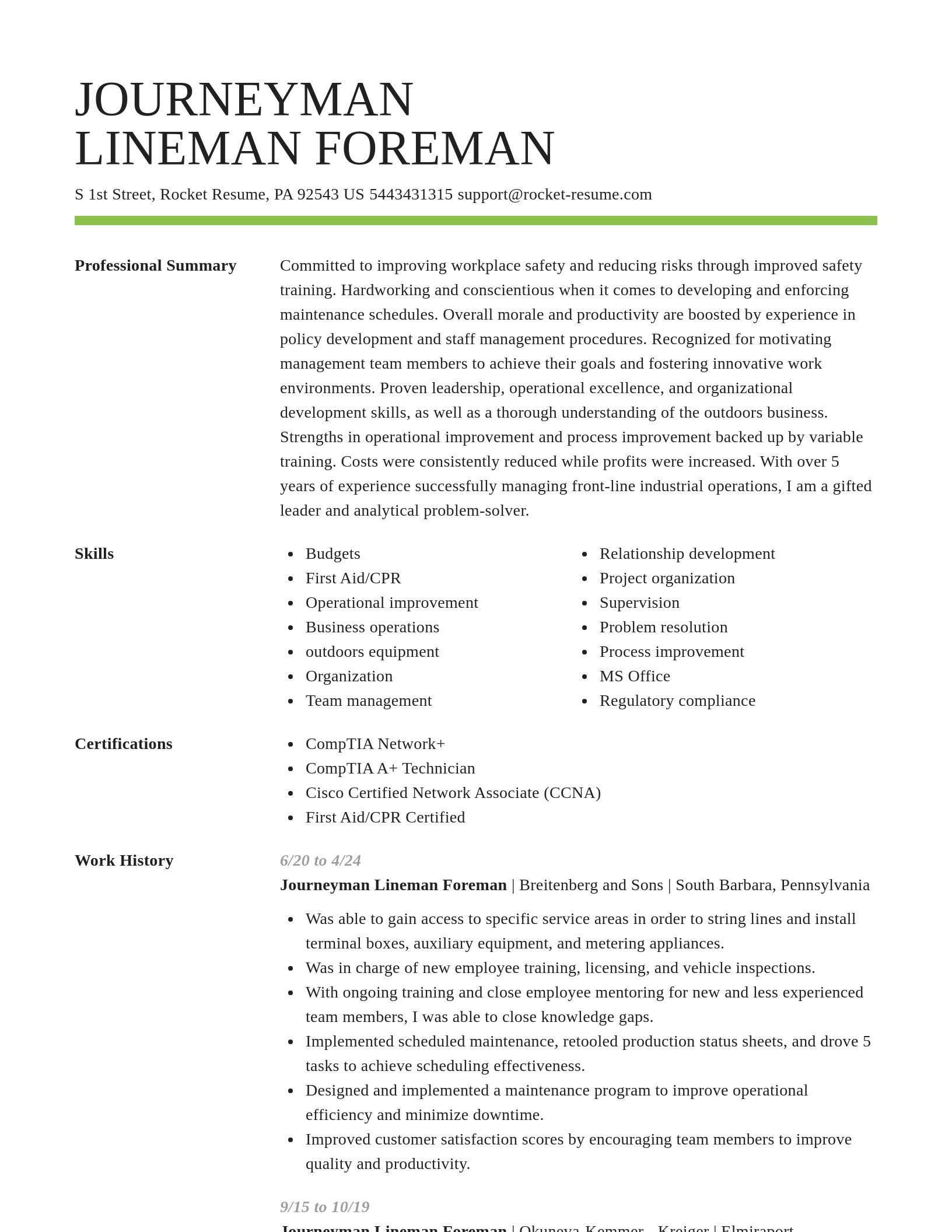 Smart resume template