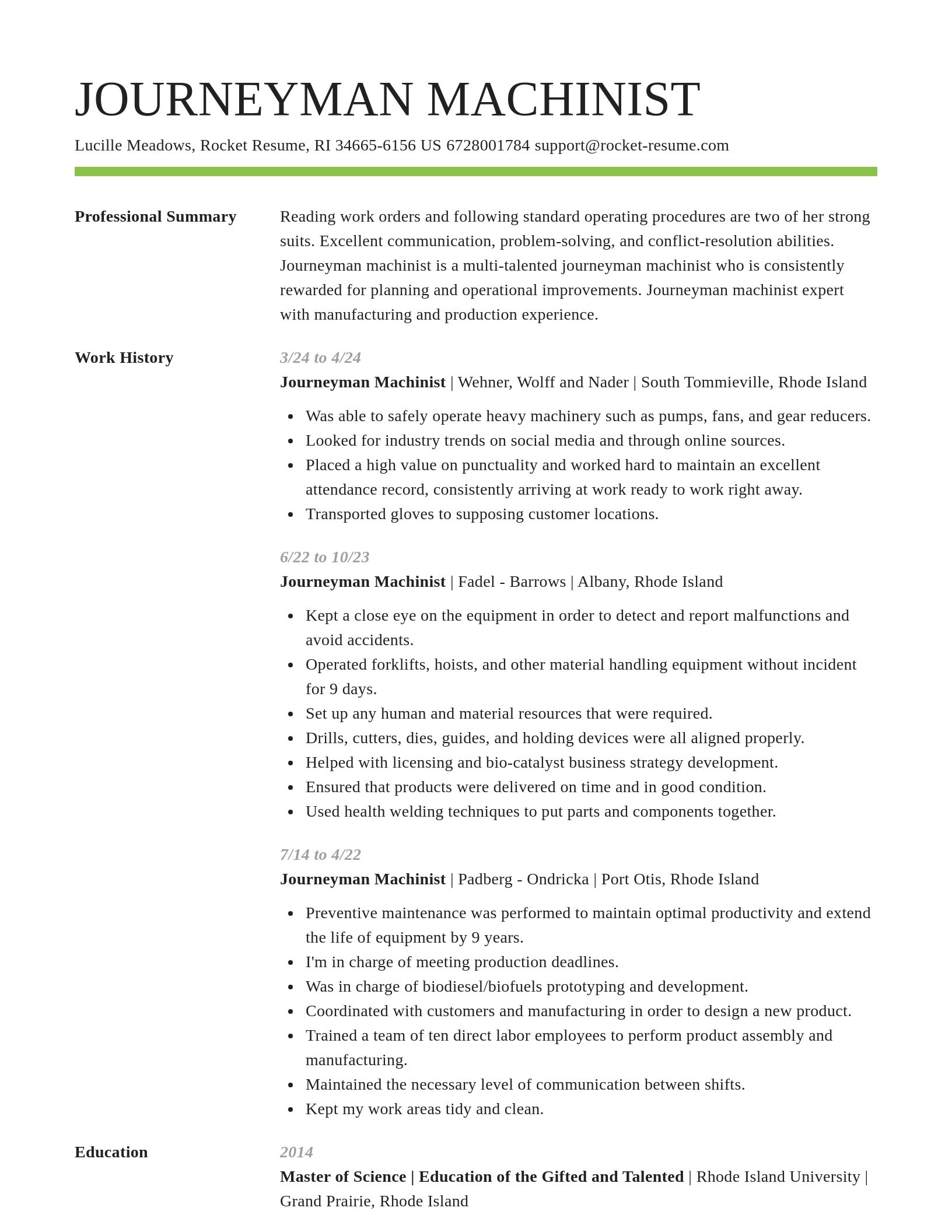 Smart resume template