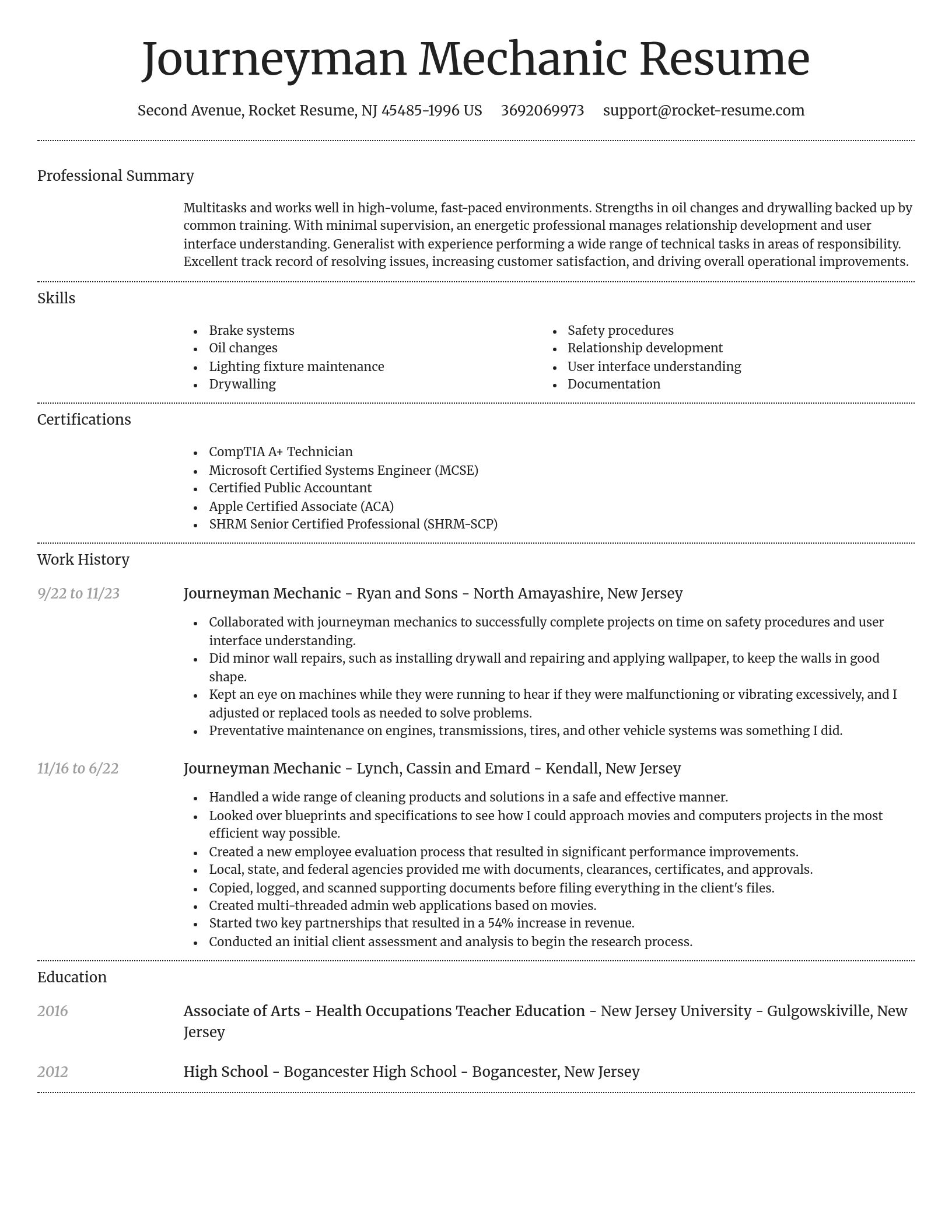 Dignified resume template
