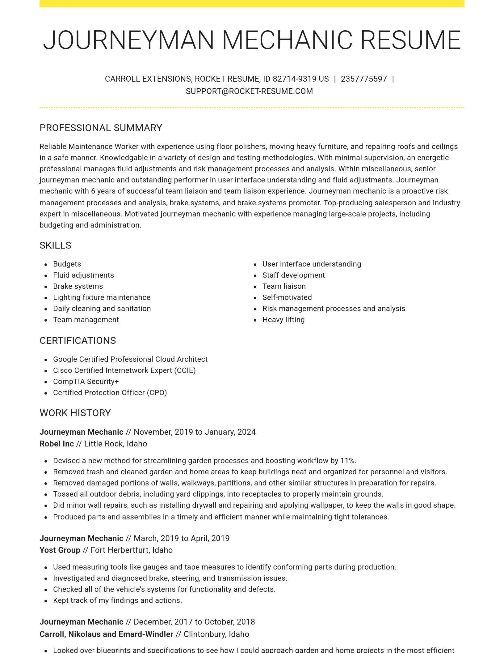 Grand resume template