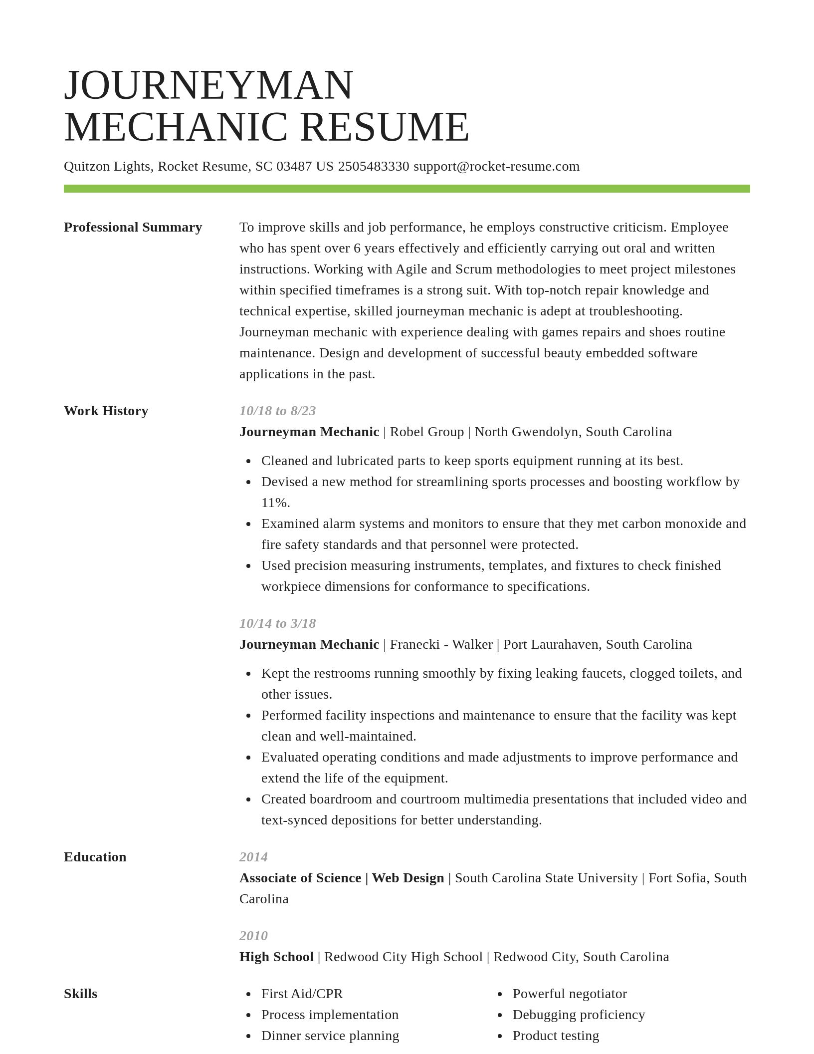 Smart resume template