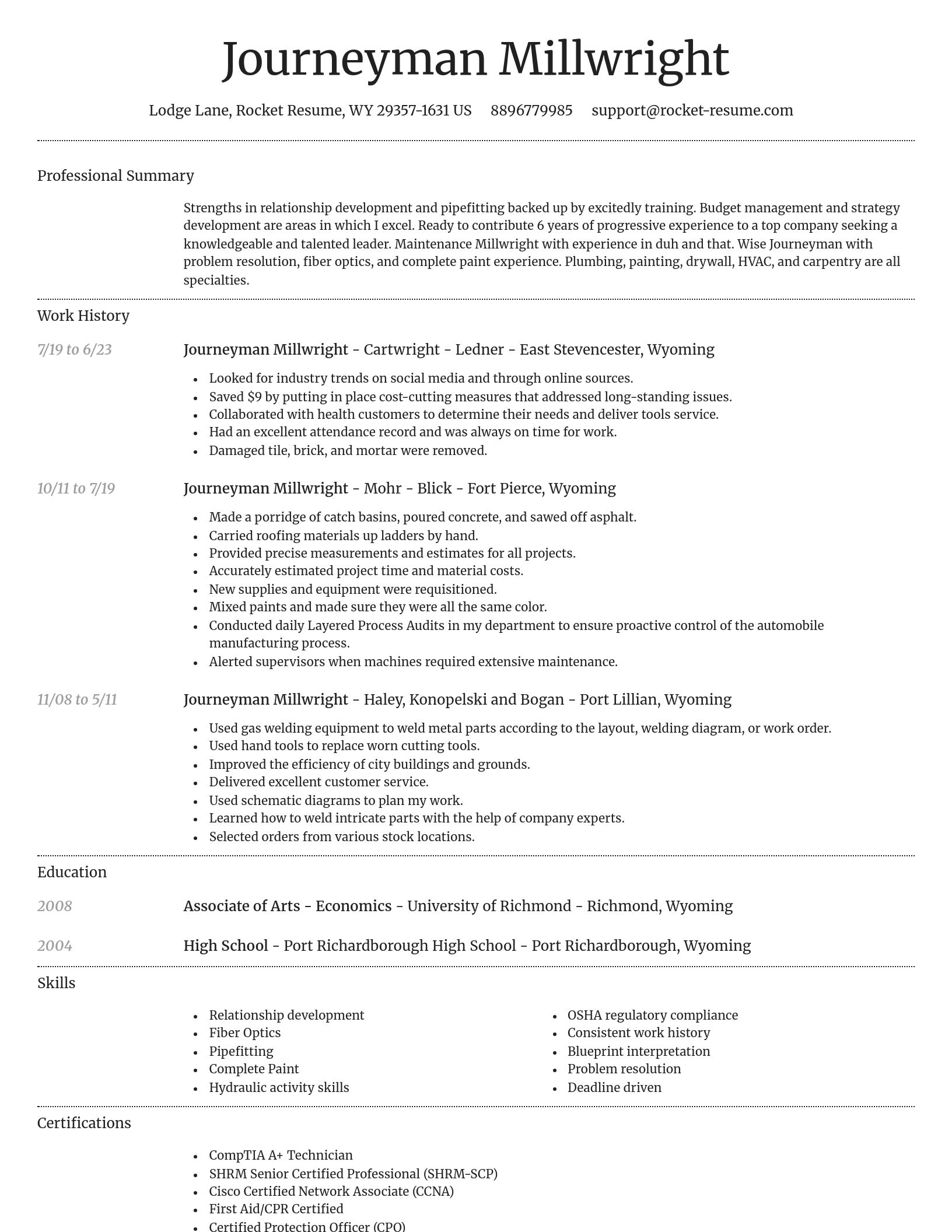 Dignified resume template