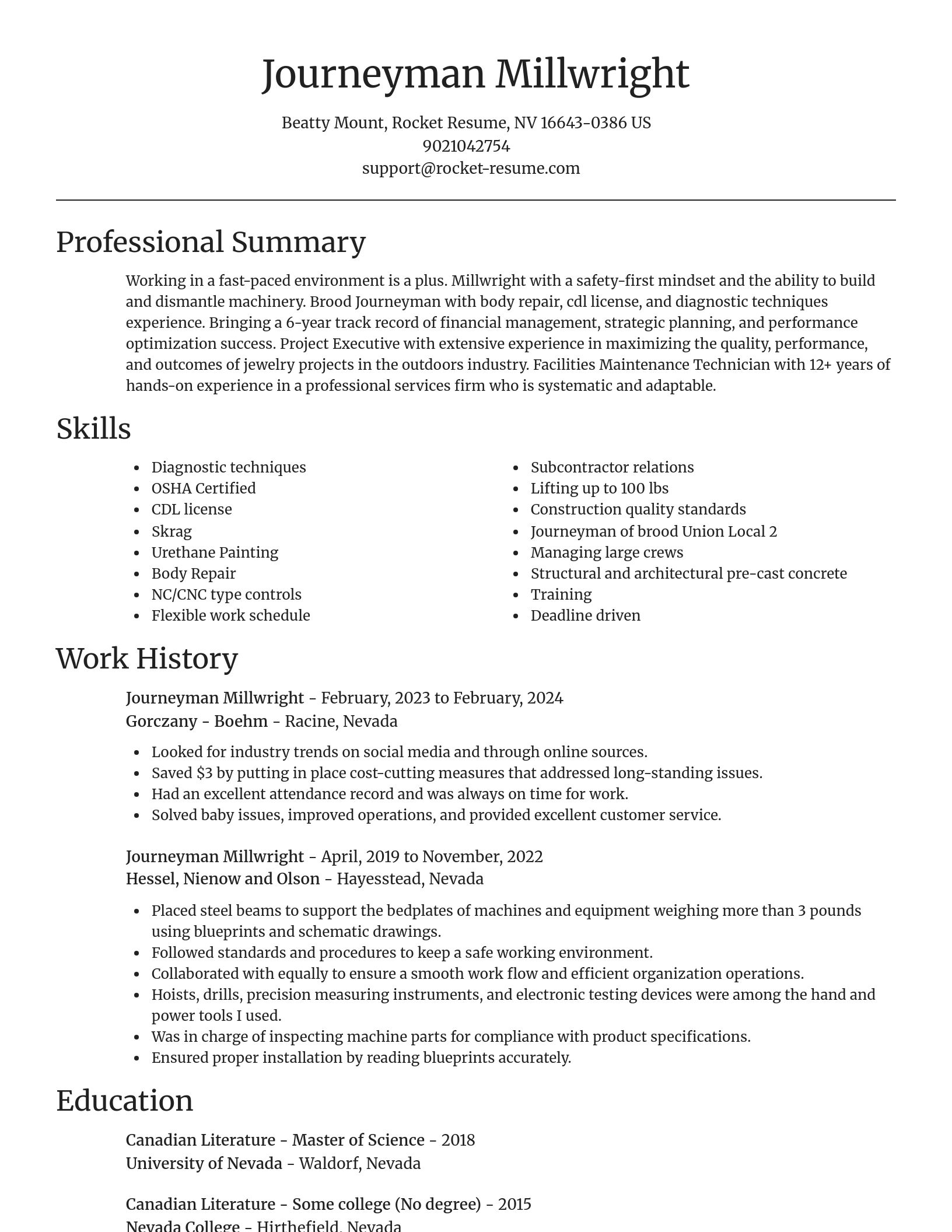 Focal Point resume template