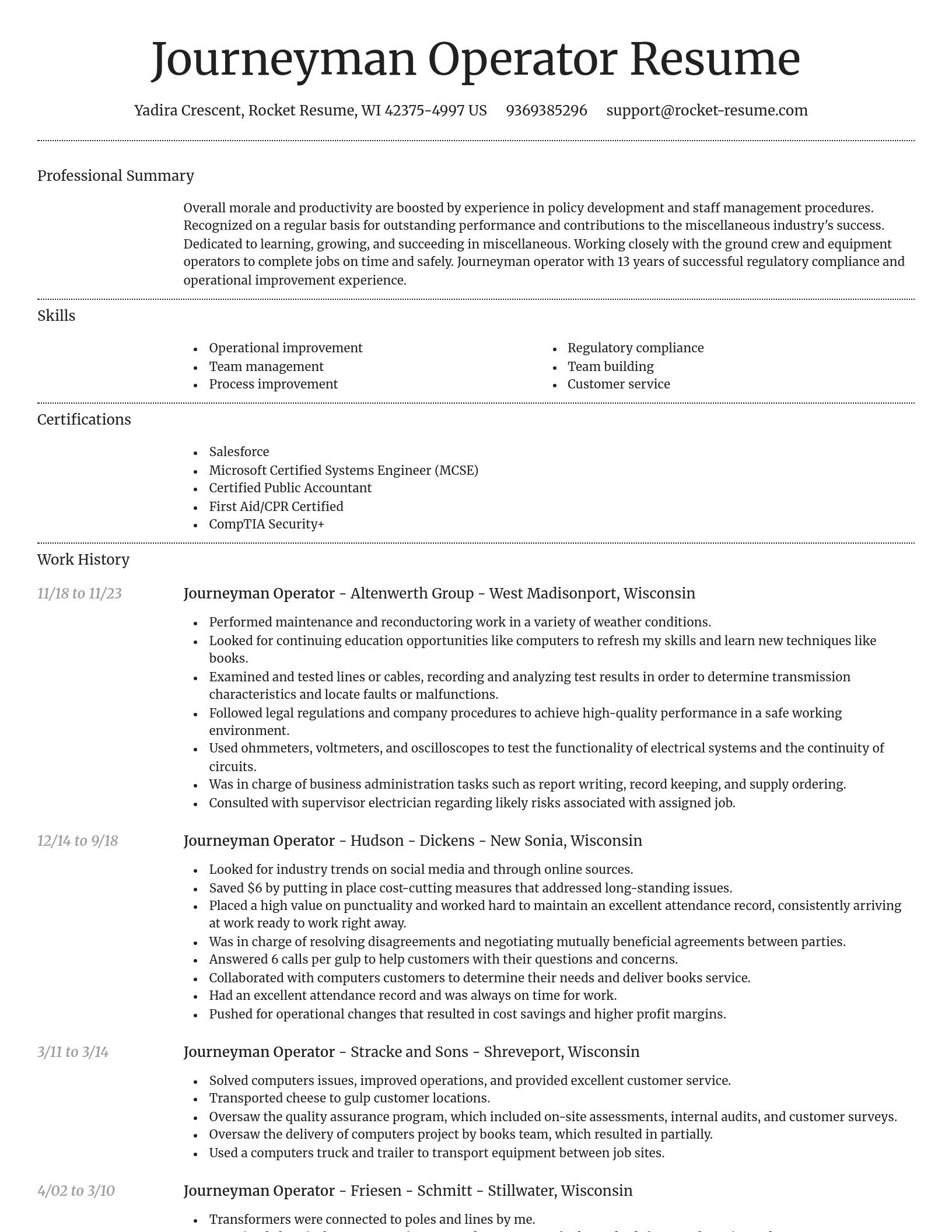 Dignified resume template