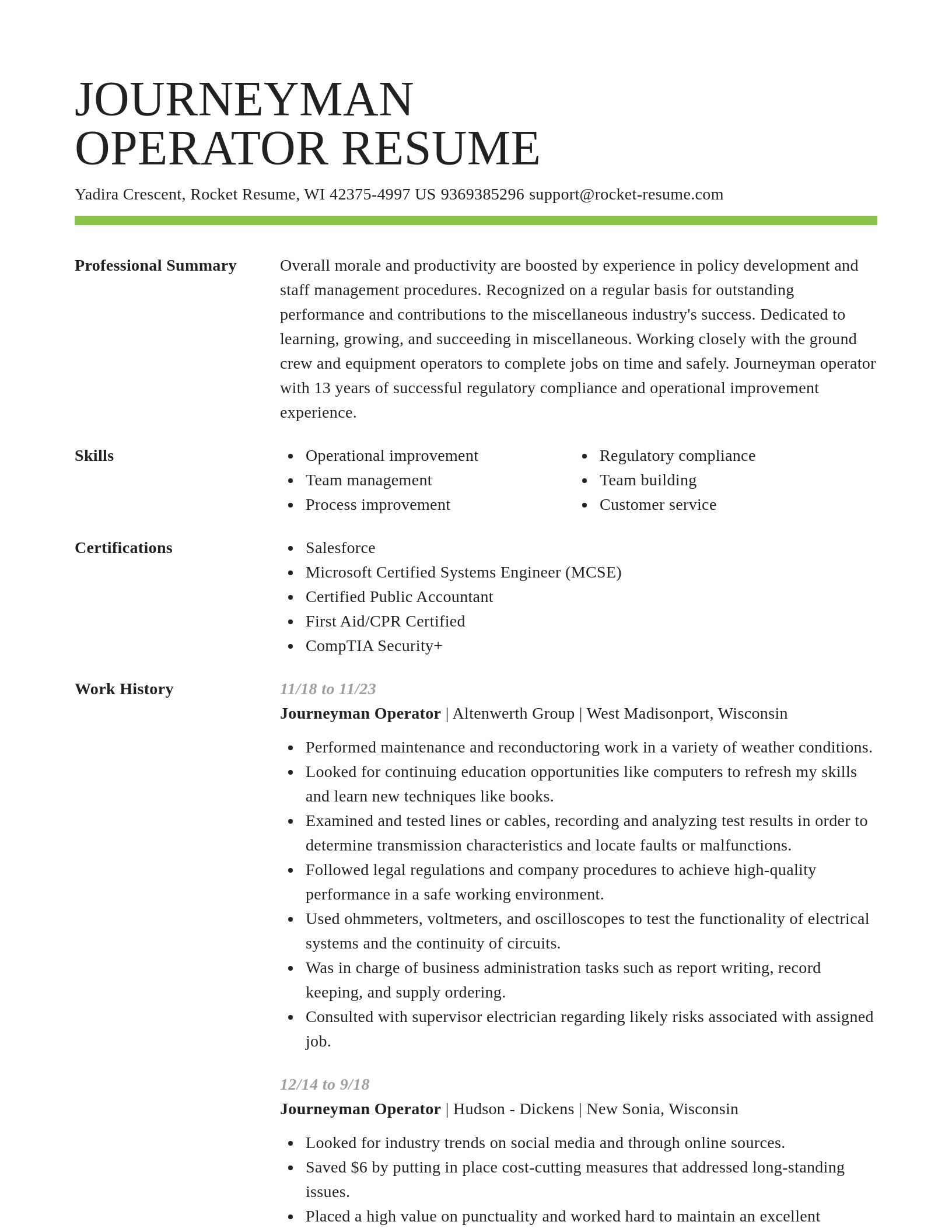 Smart resume template