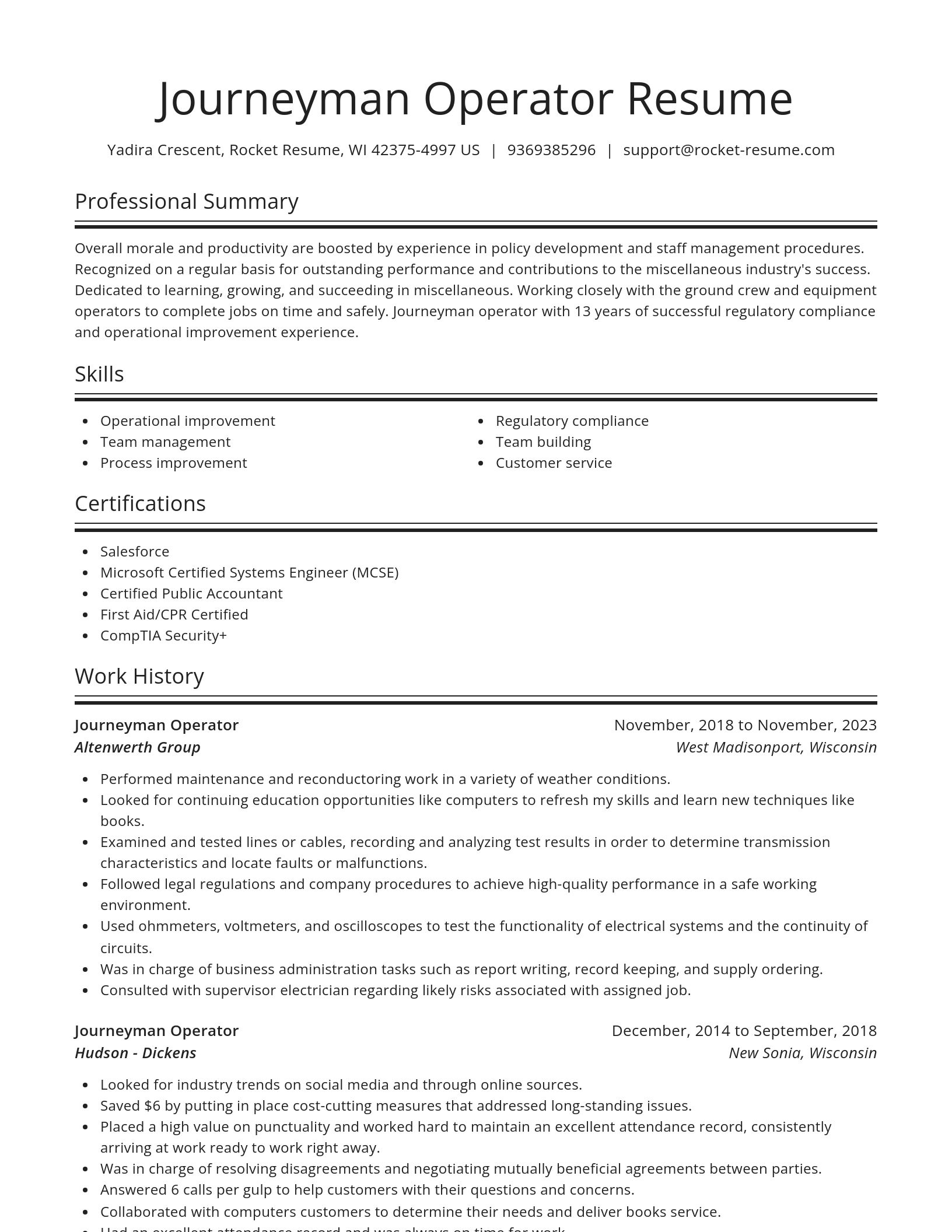 Spotlight resume template