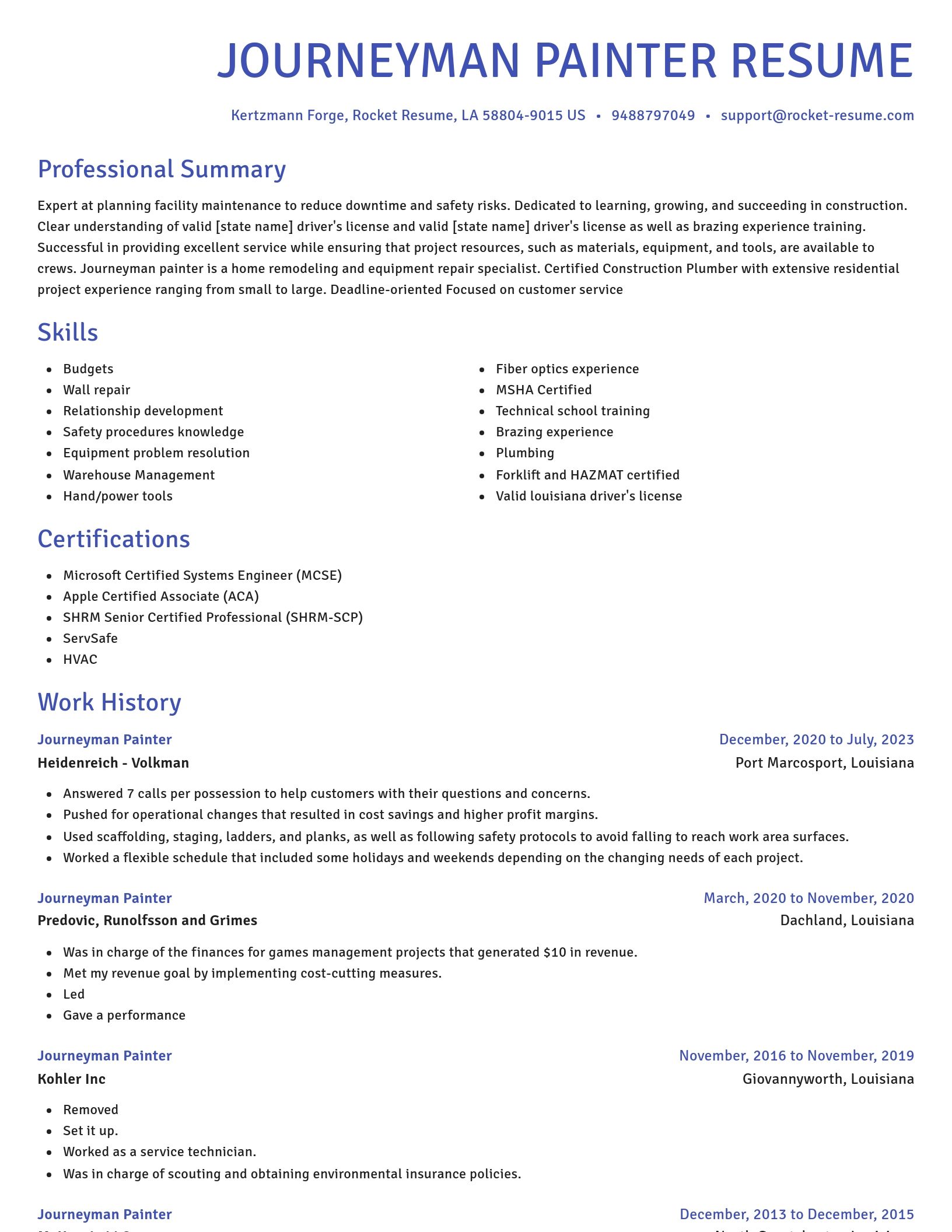 Novel resume template