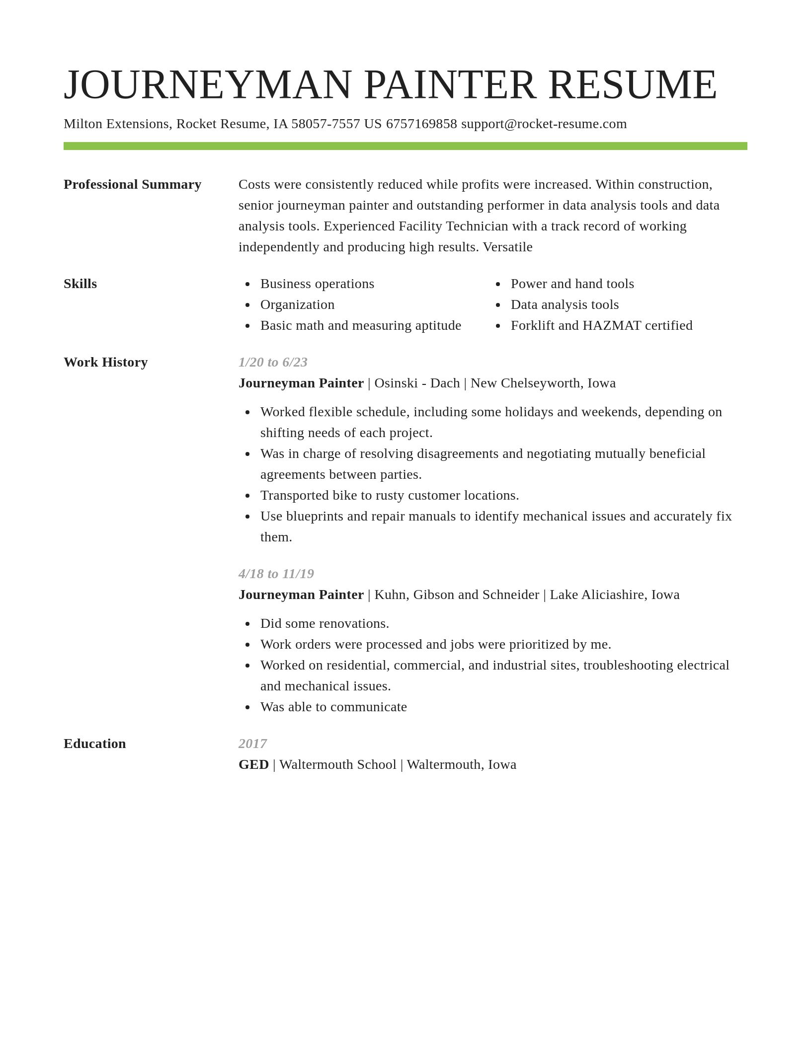 Smart resume template