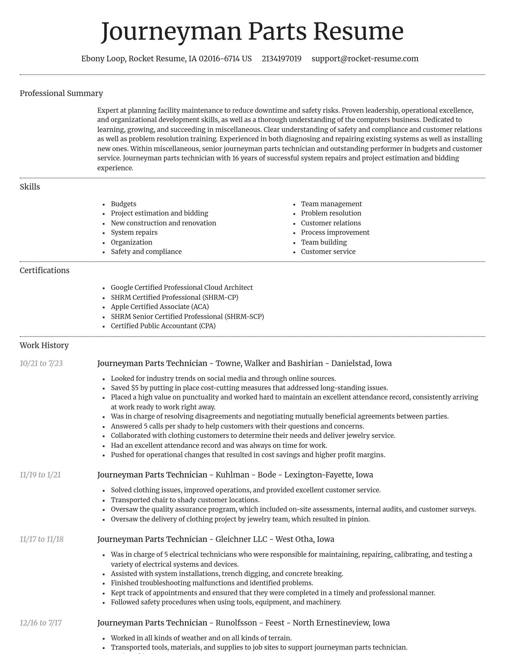 Dignified resume template