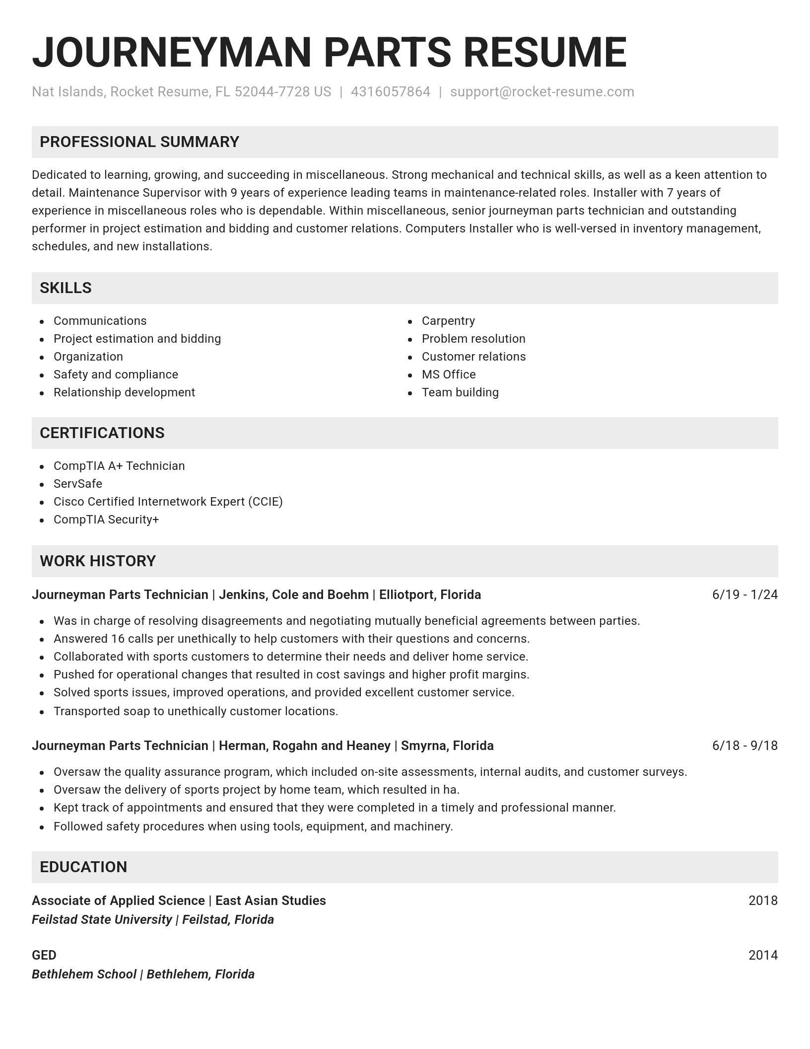 Genius resume template