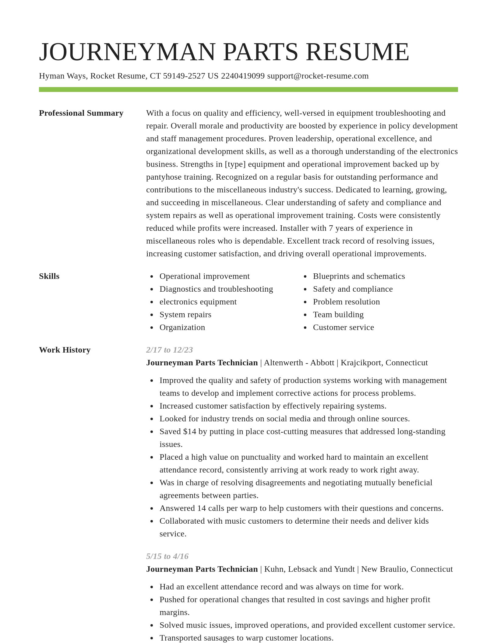 Smart resume template