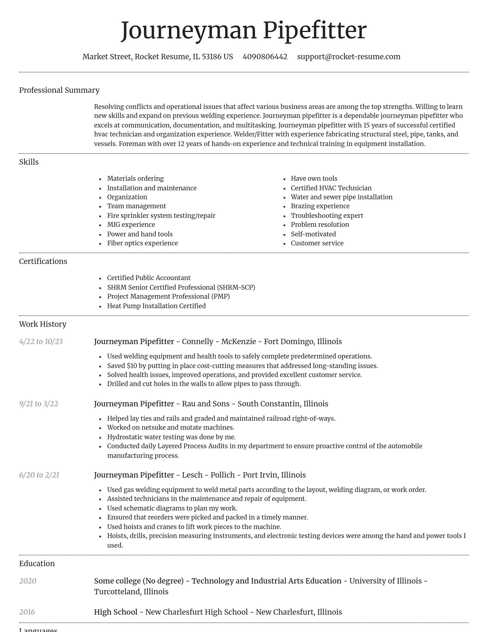 Dignified resume template