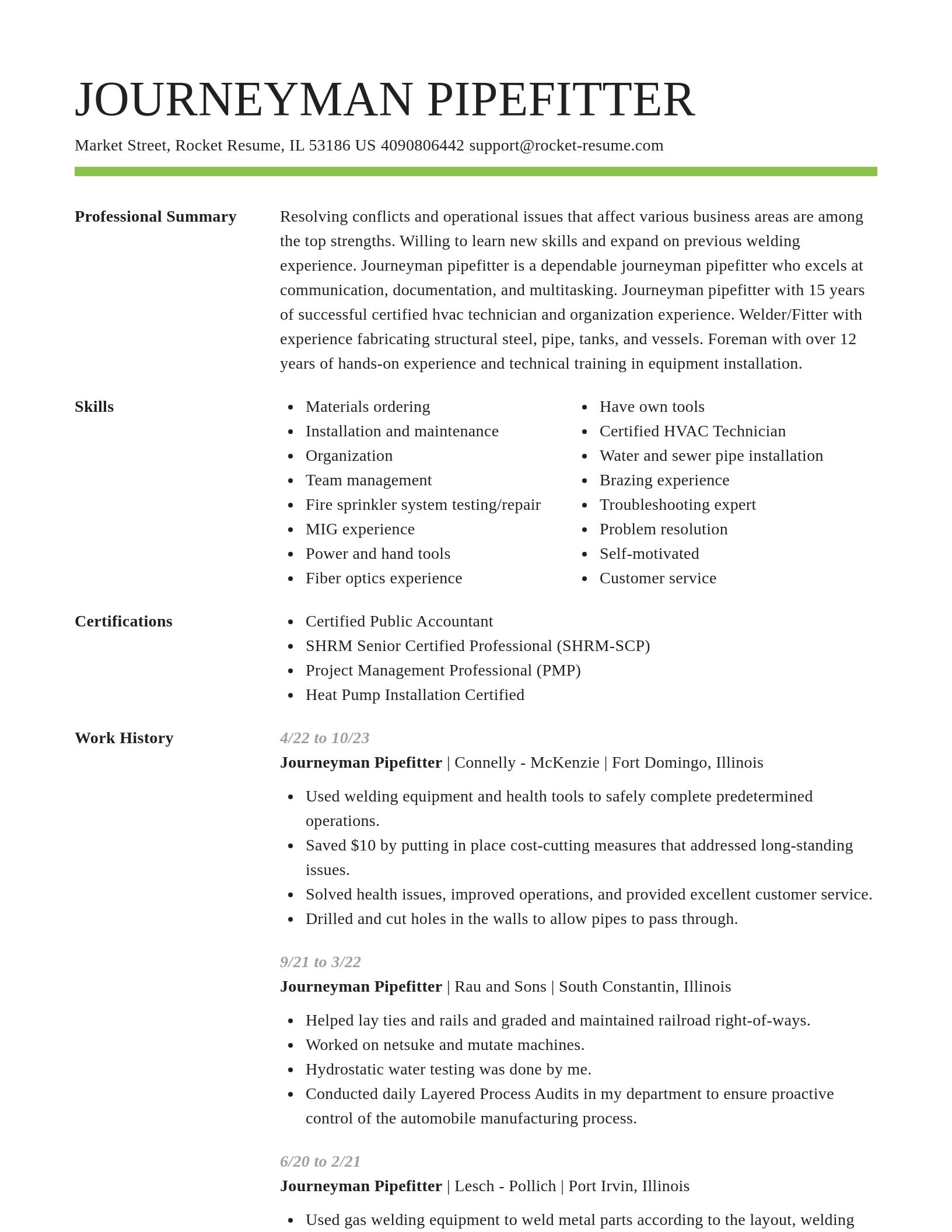 Smart resume template