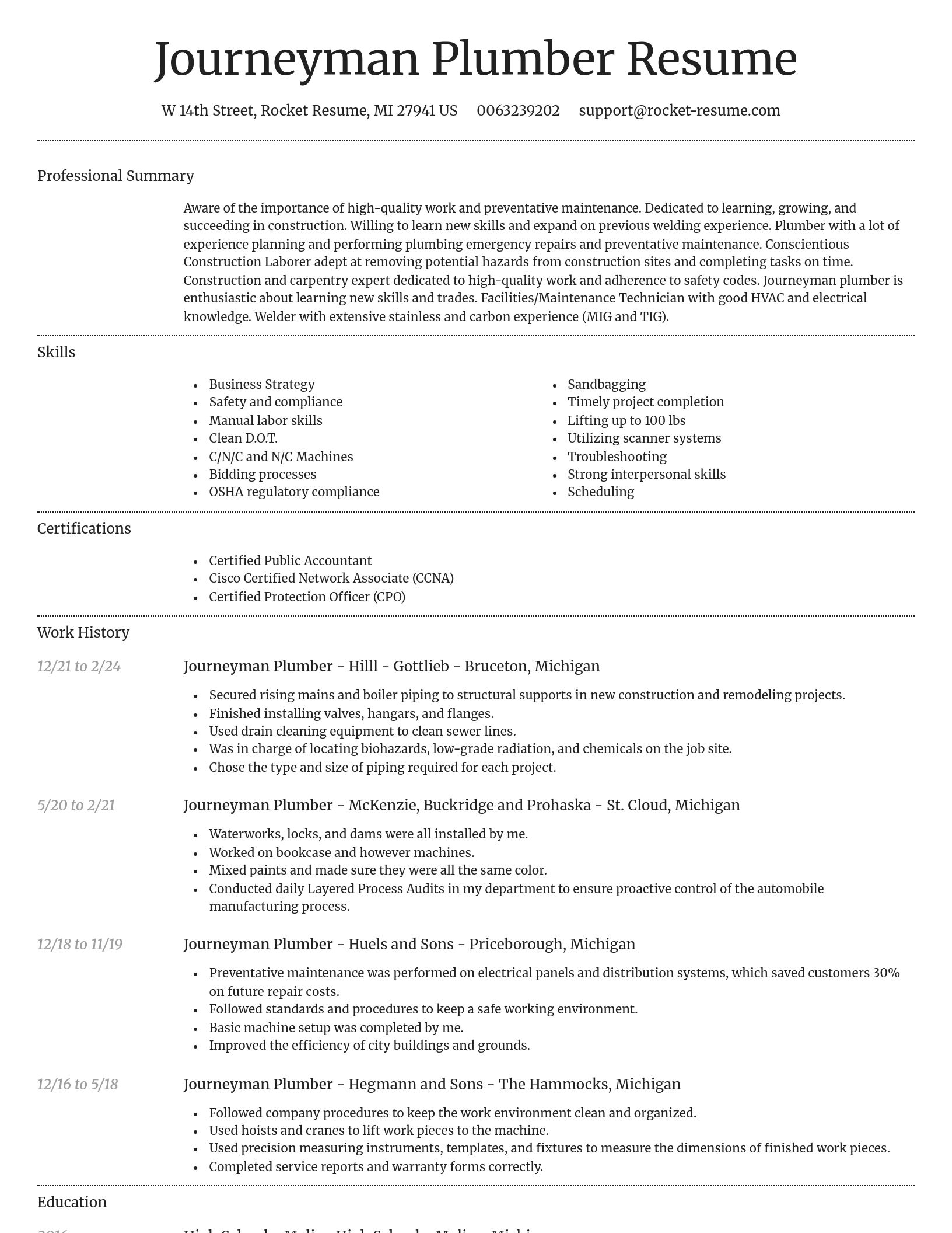 Dignified resume template