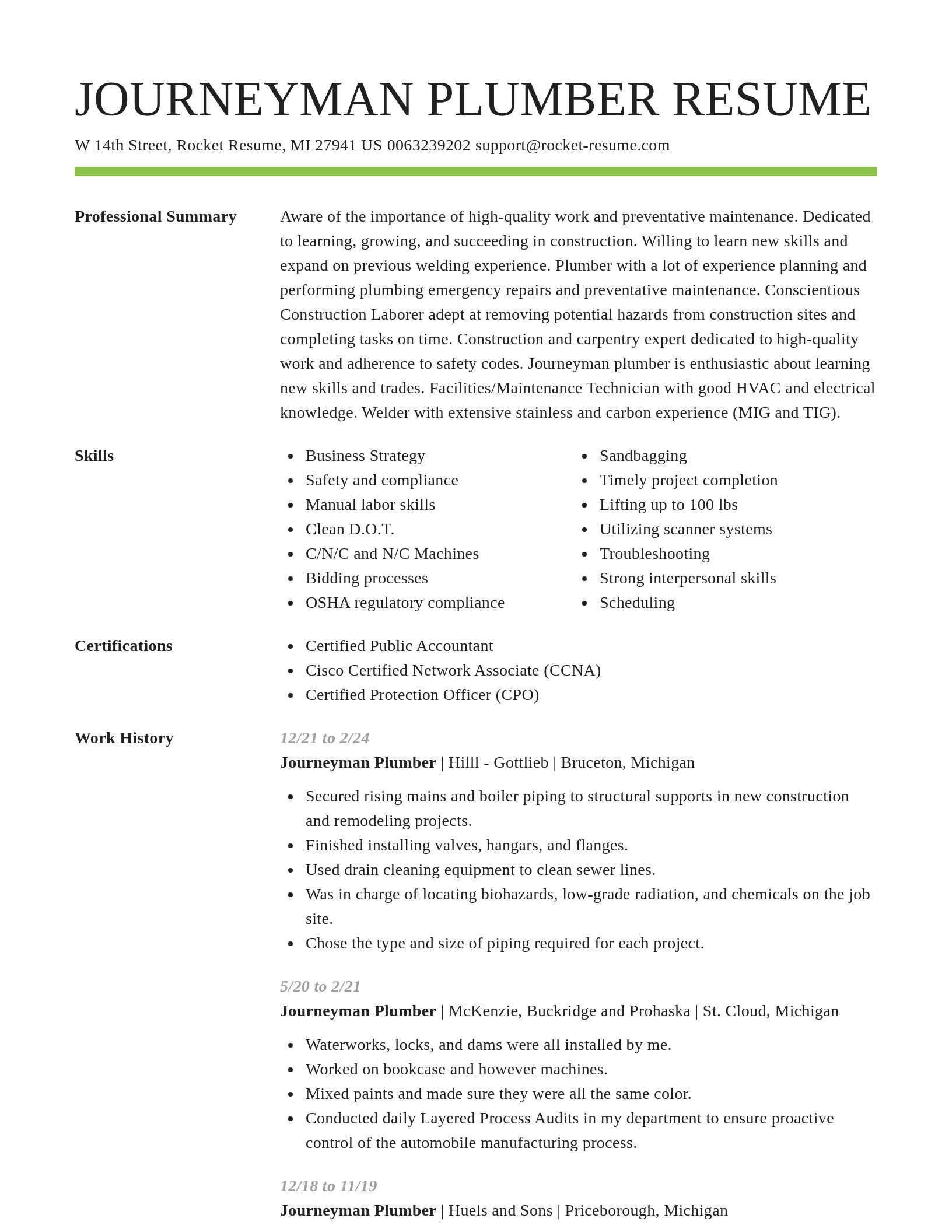 Smart resume template
