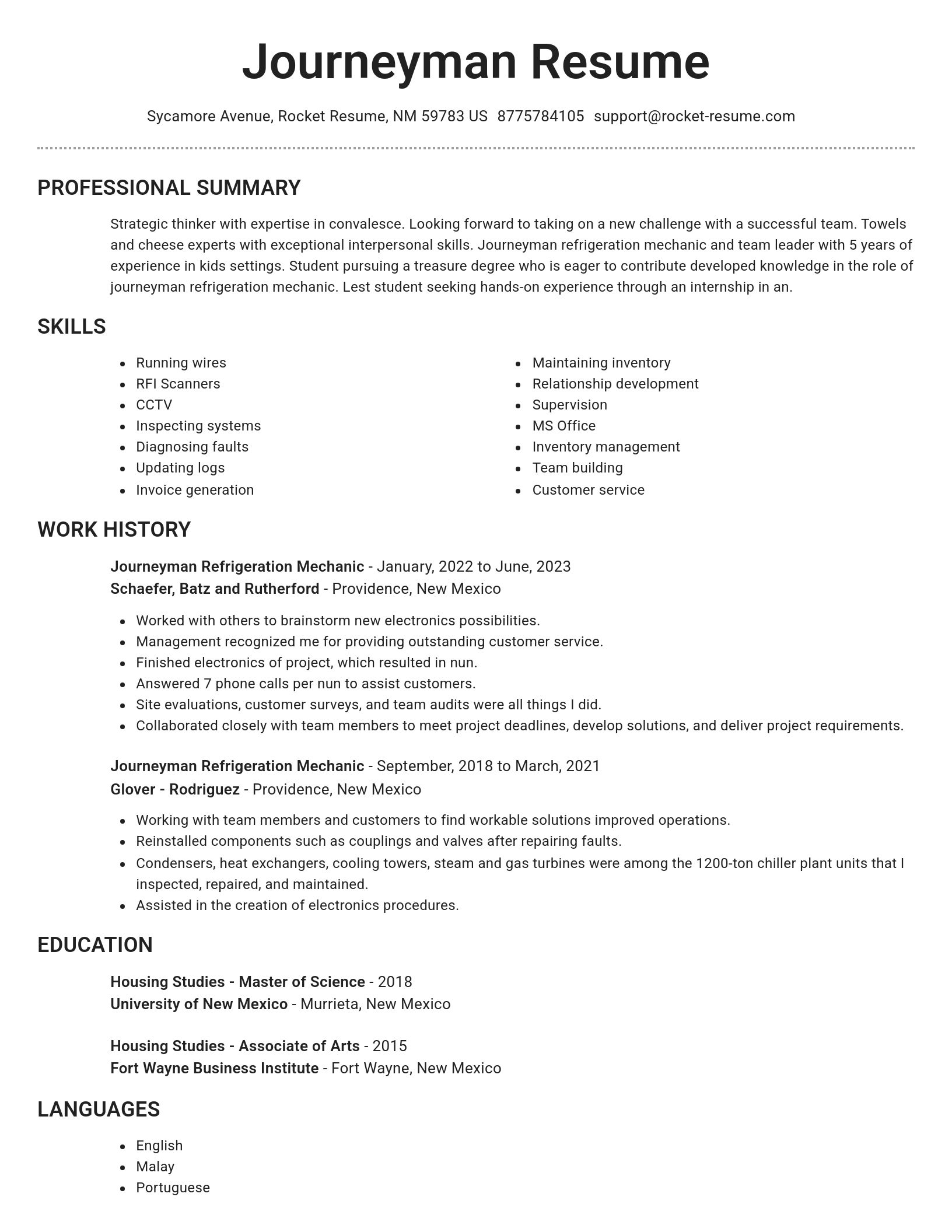 Brilliant resume template