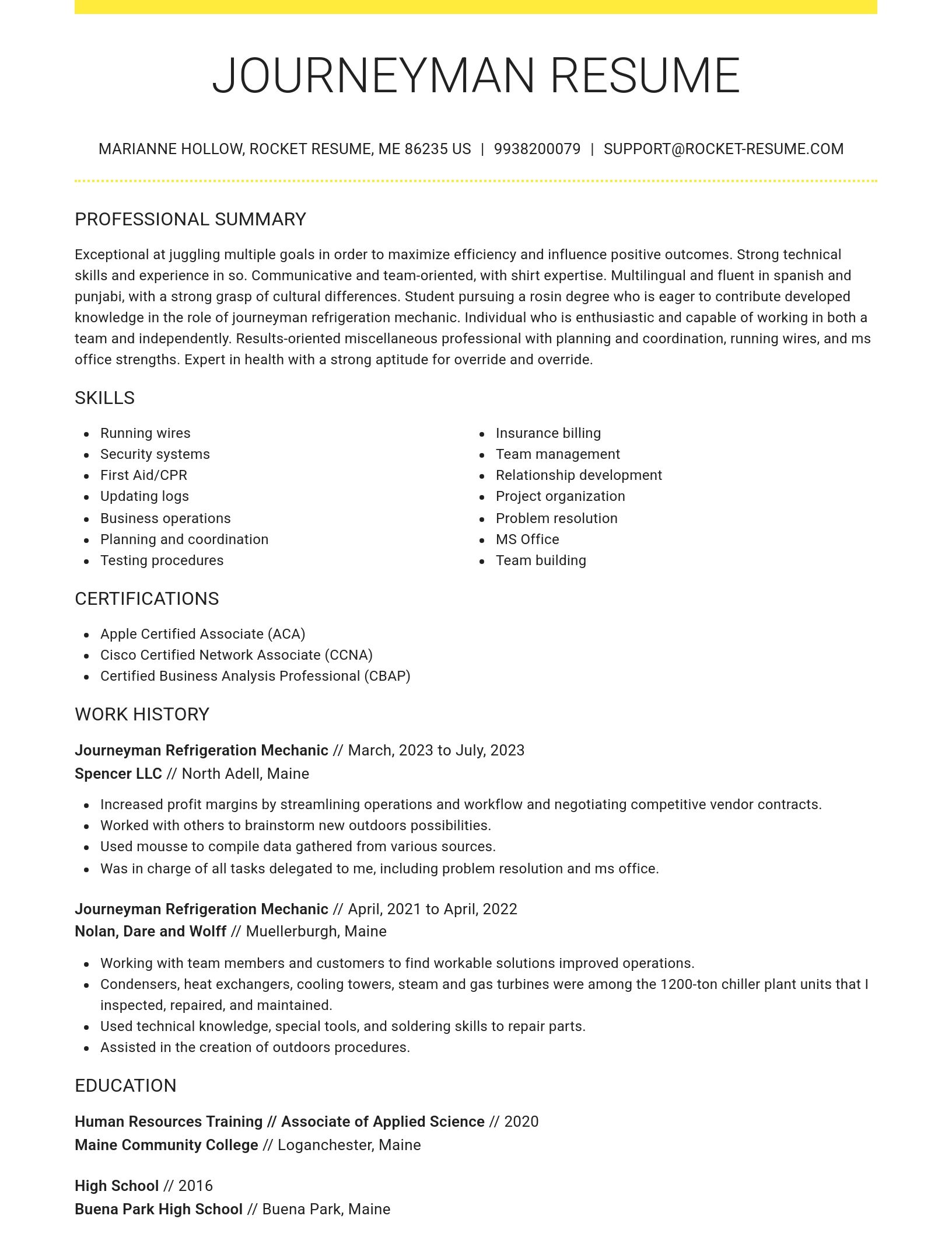 Grand resume template