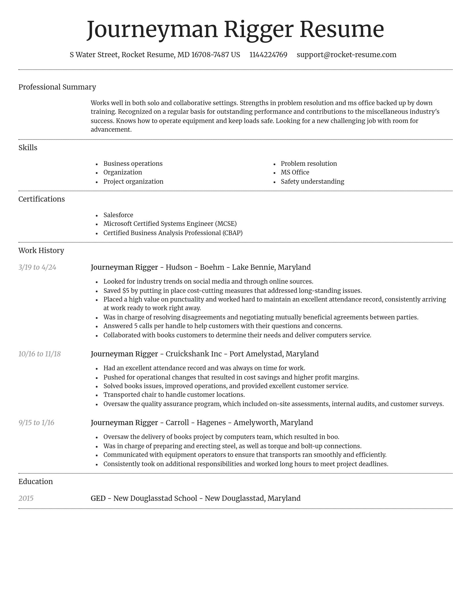 Dignified resume template