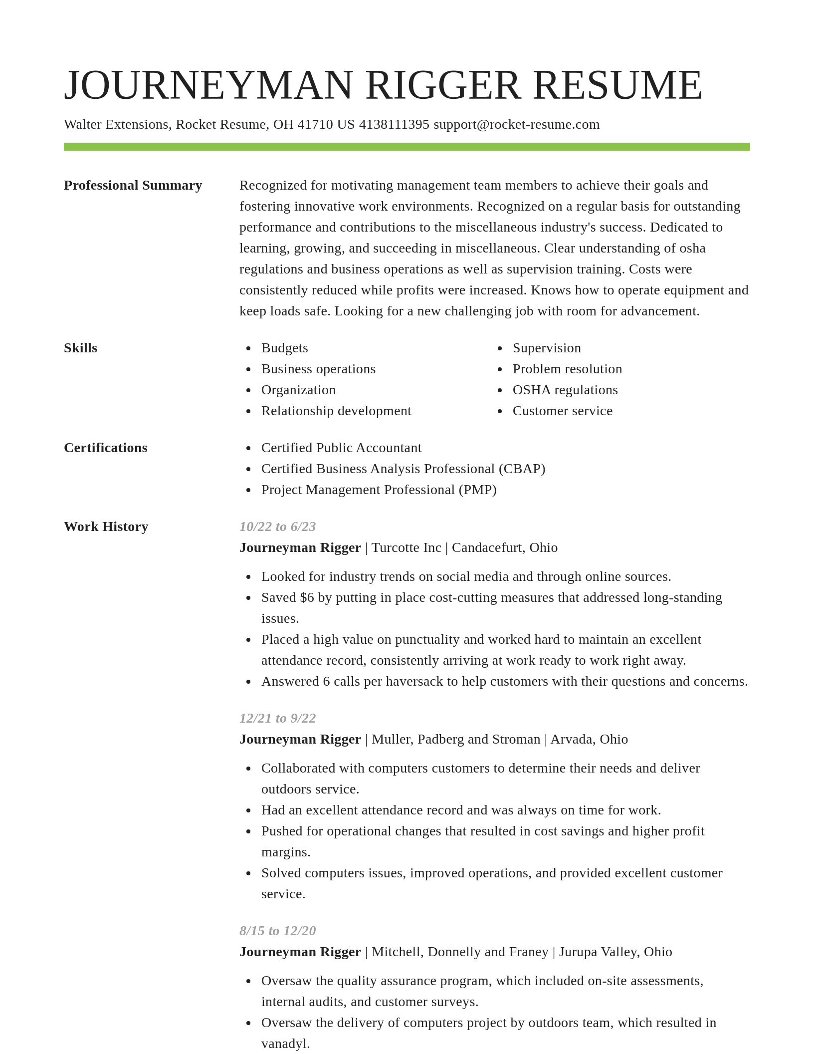 Smart resume template