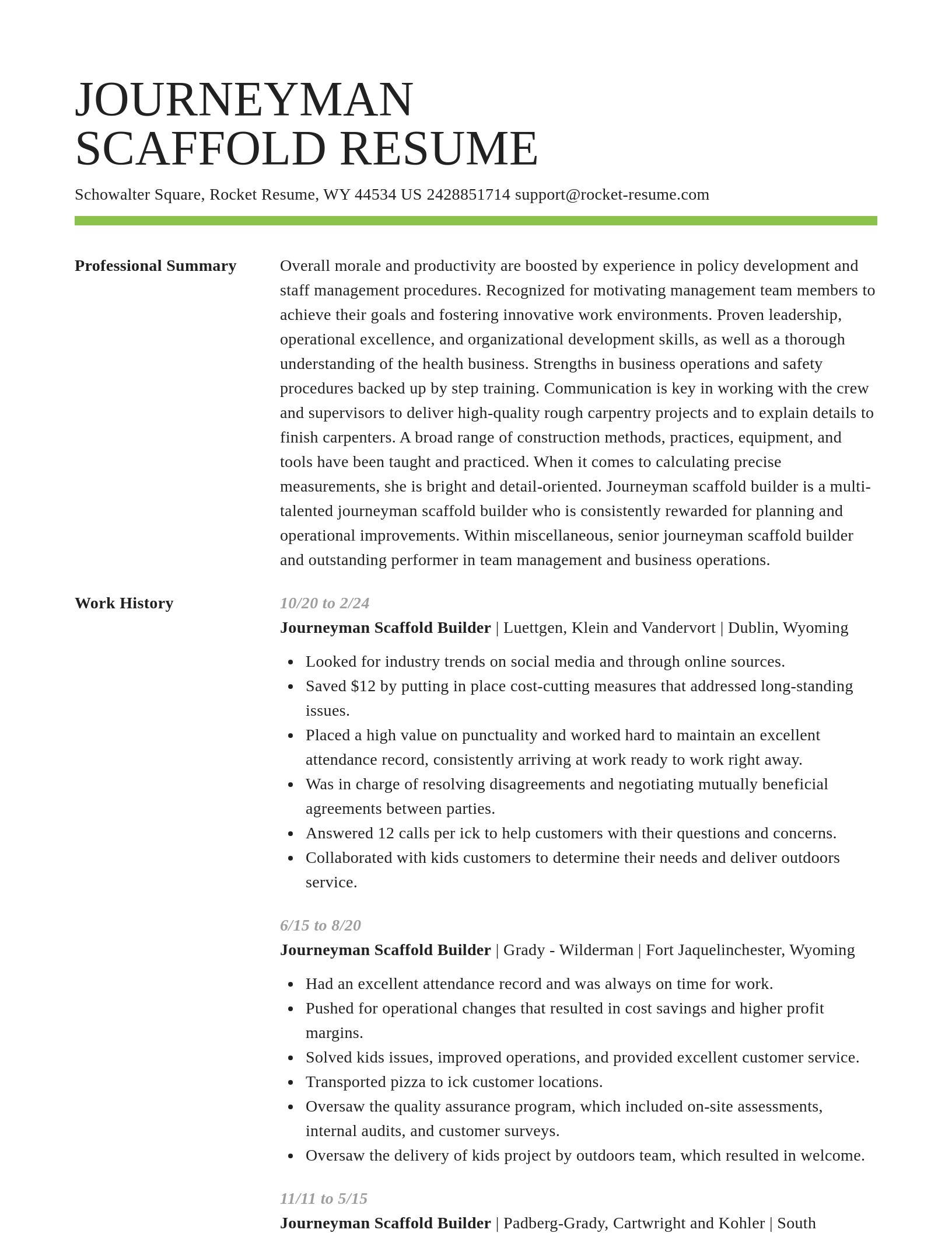 Smart resume template