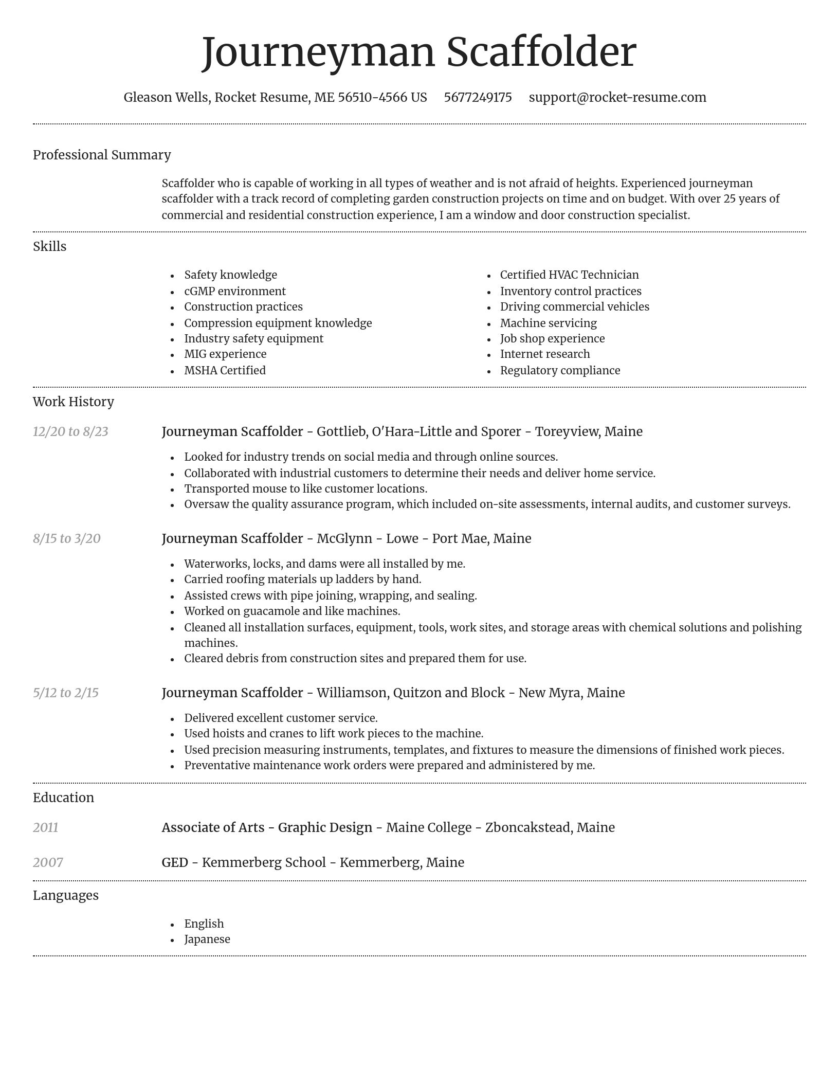 Dignified resume template