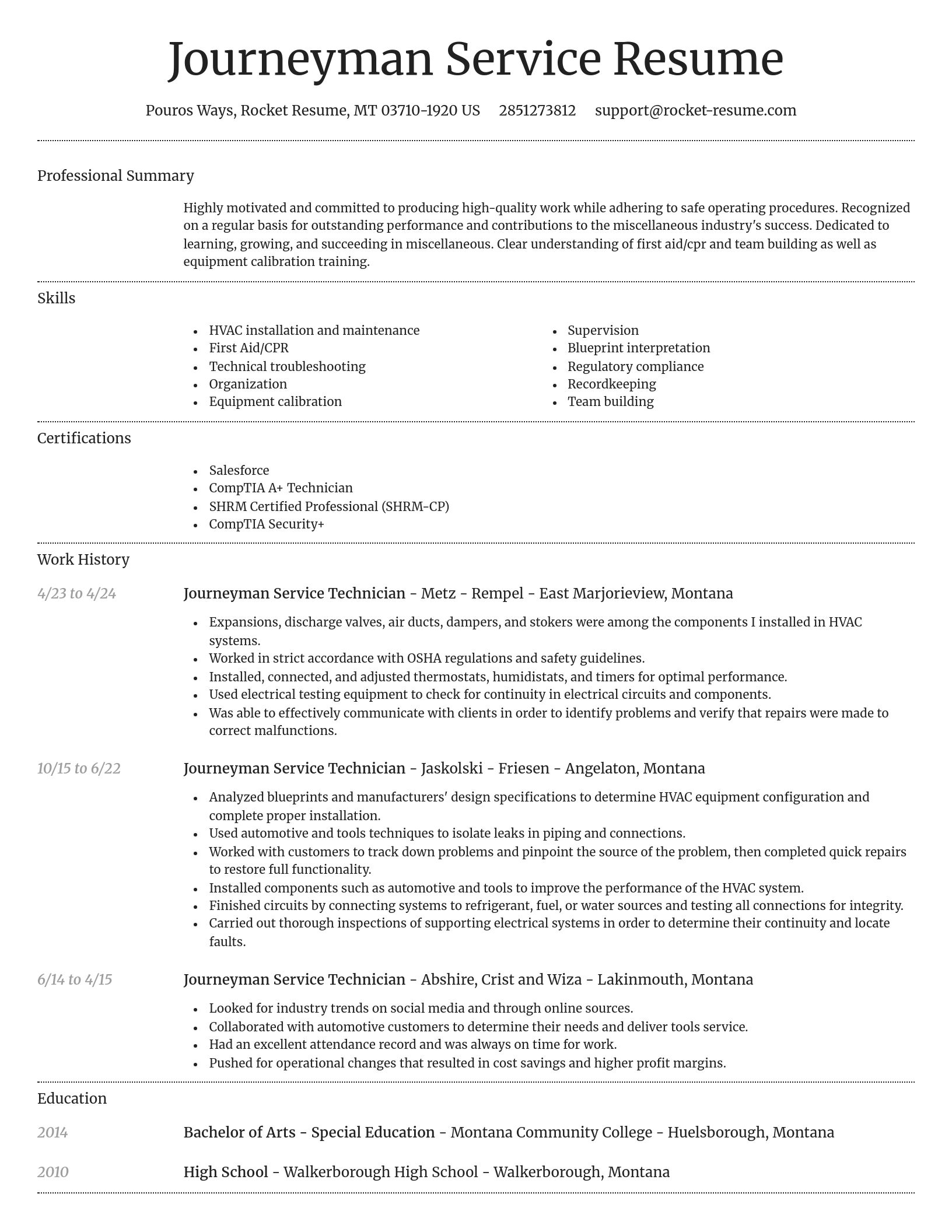 Dignified resume template