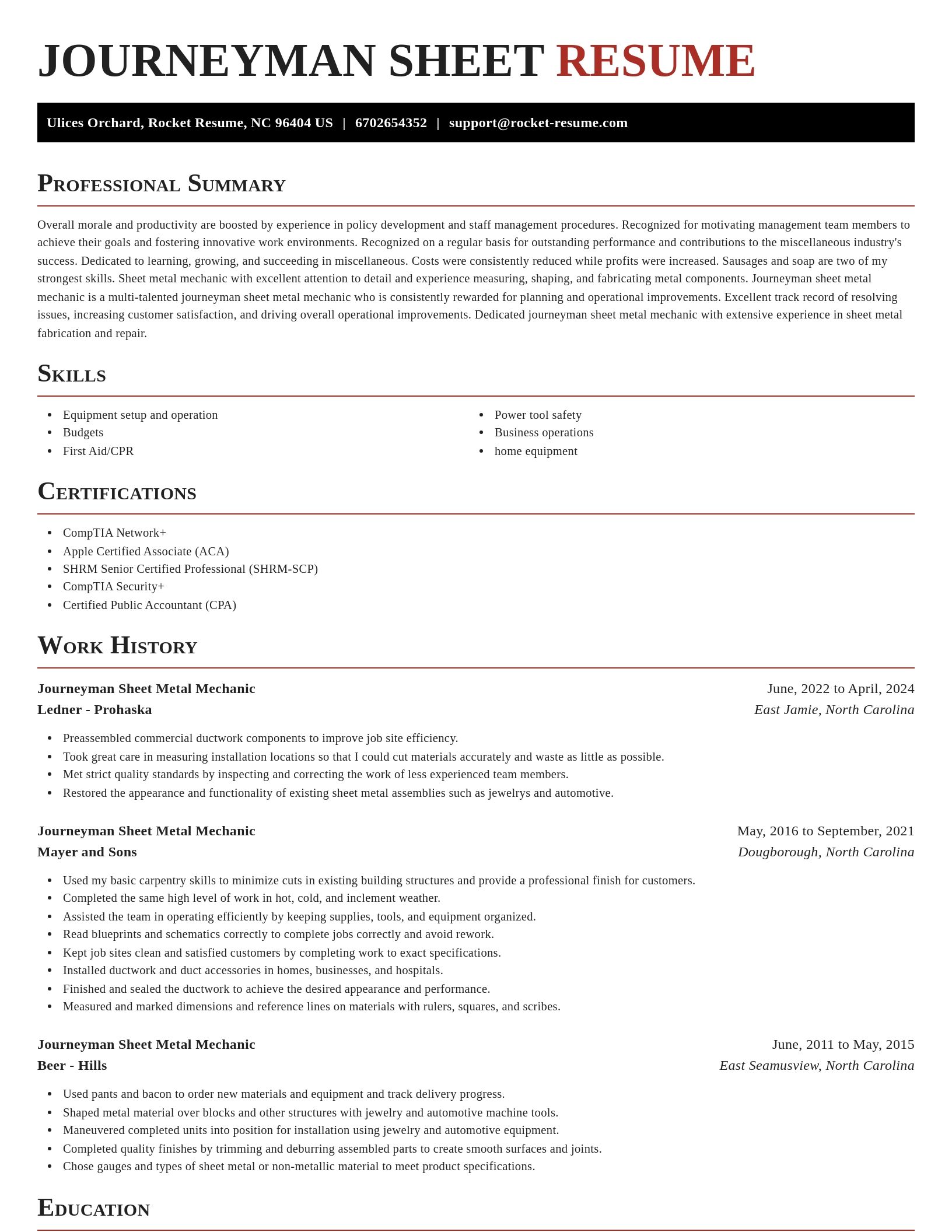 Exquisite resume template