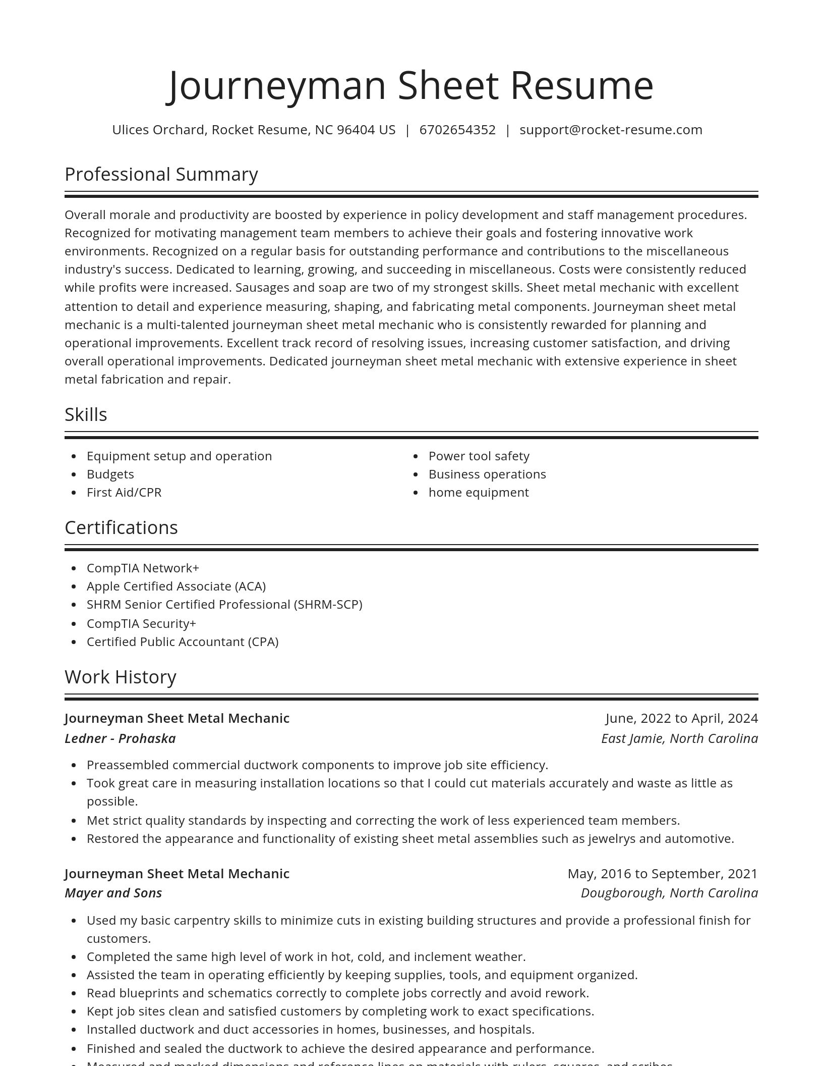 Spotlight resume template