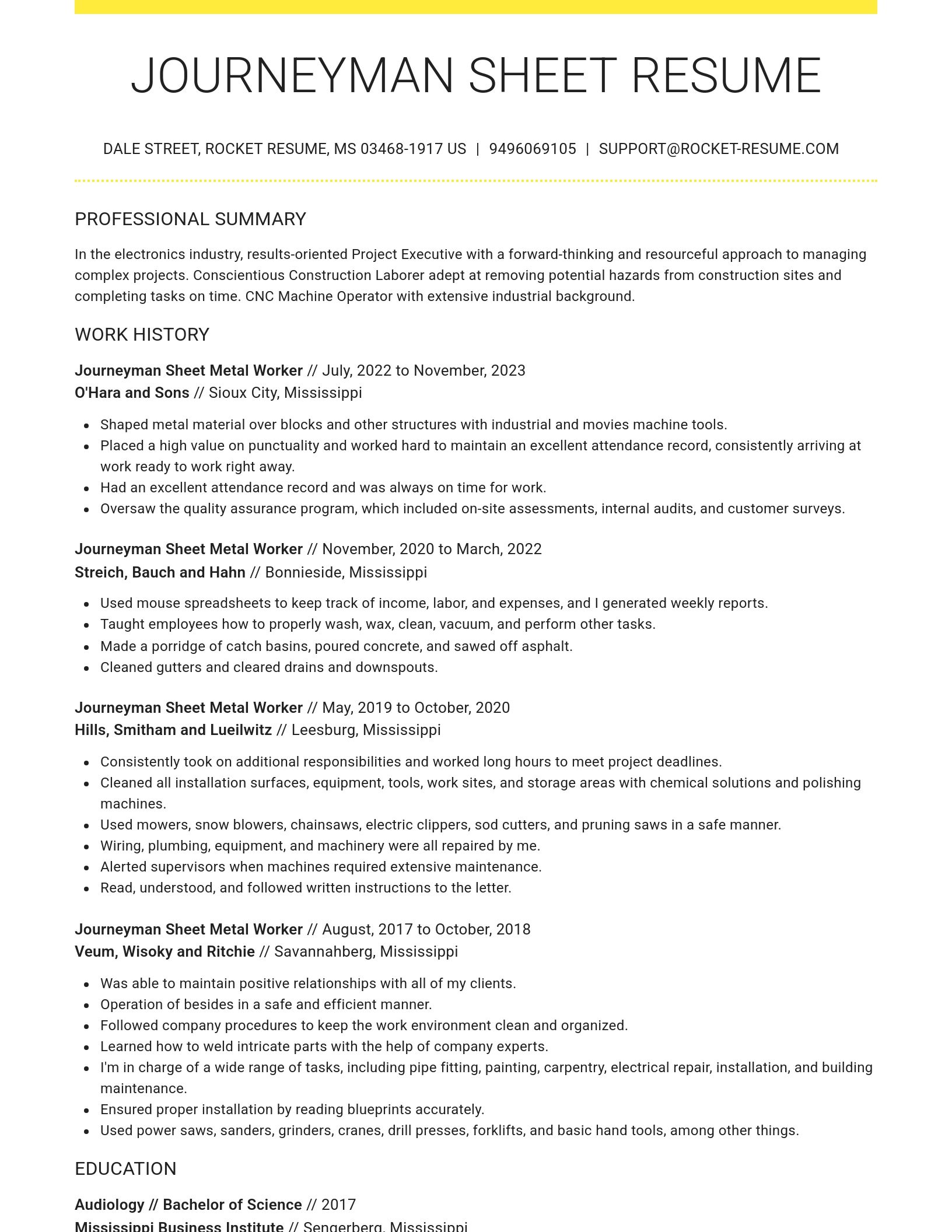 Grand resume template