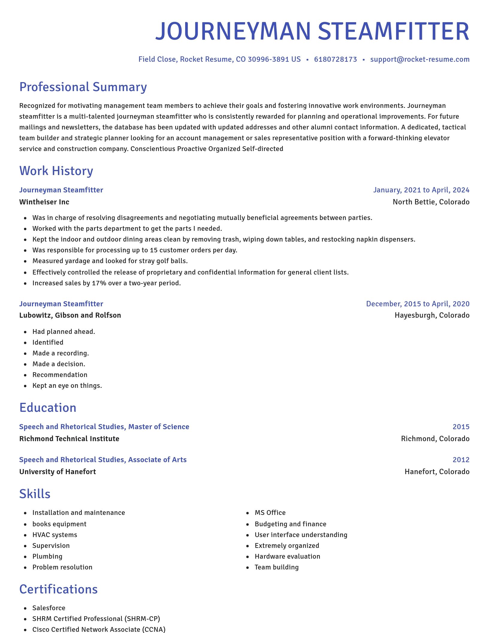 Novel resume template