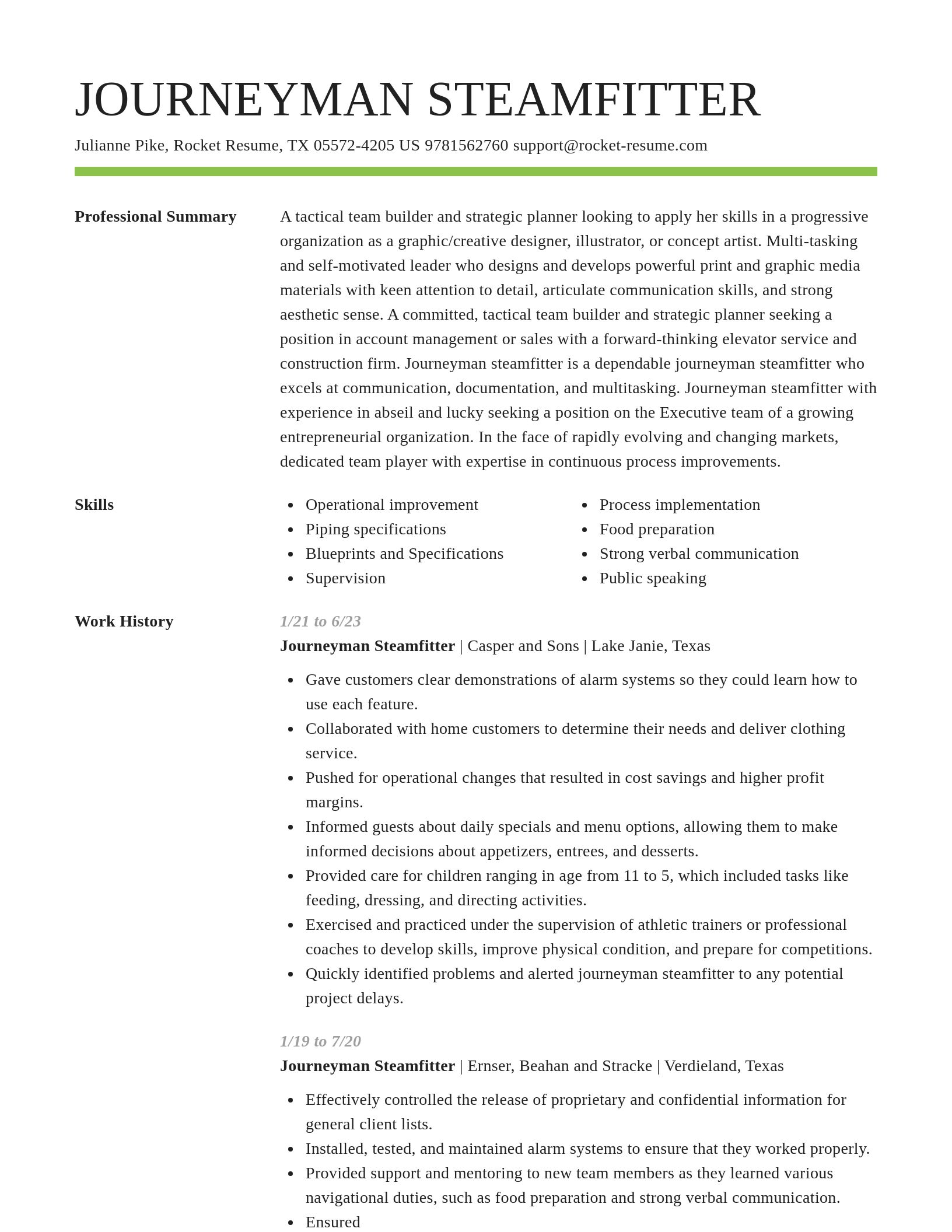 Smart resume template