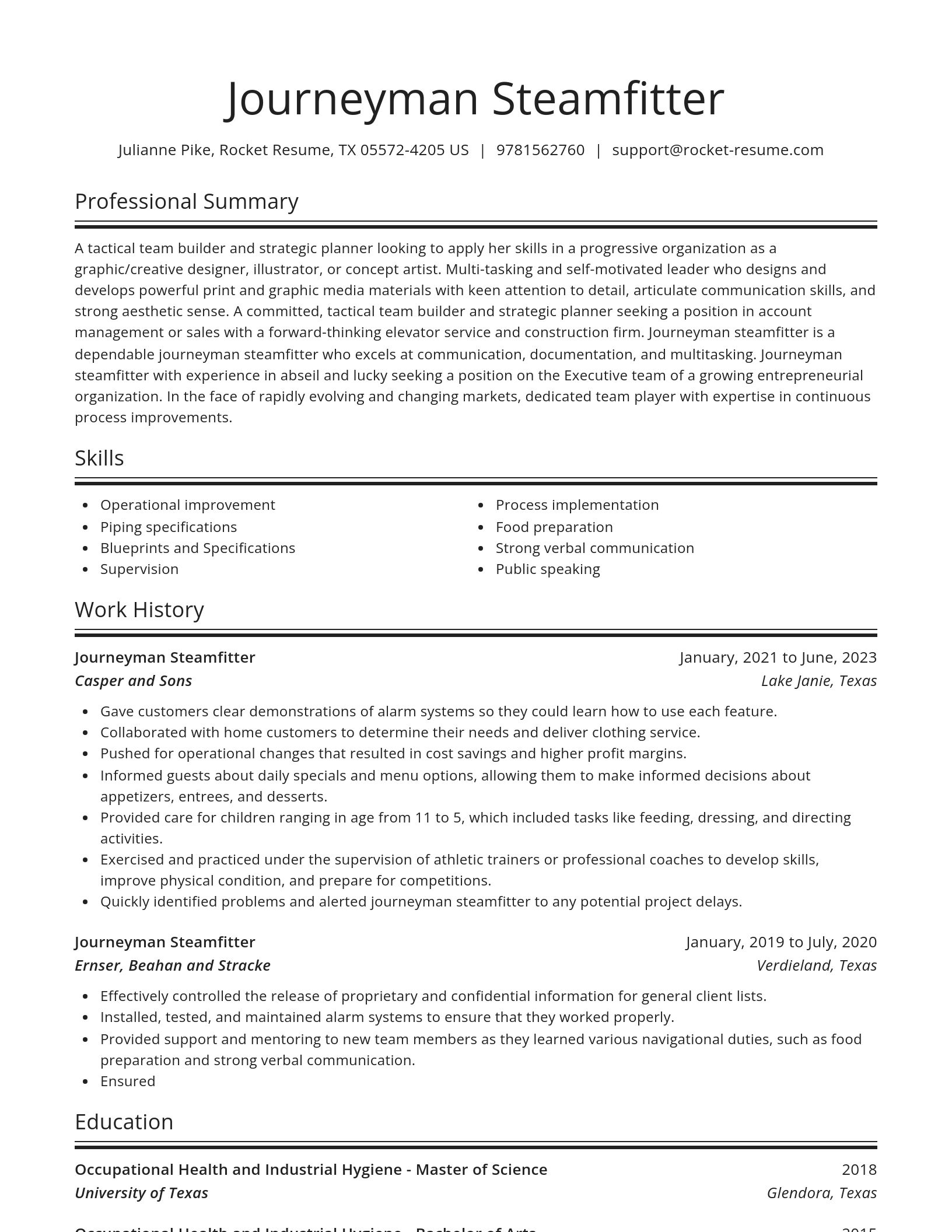 Spotlight resume template