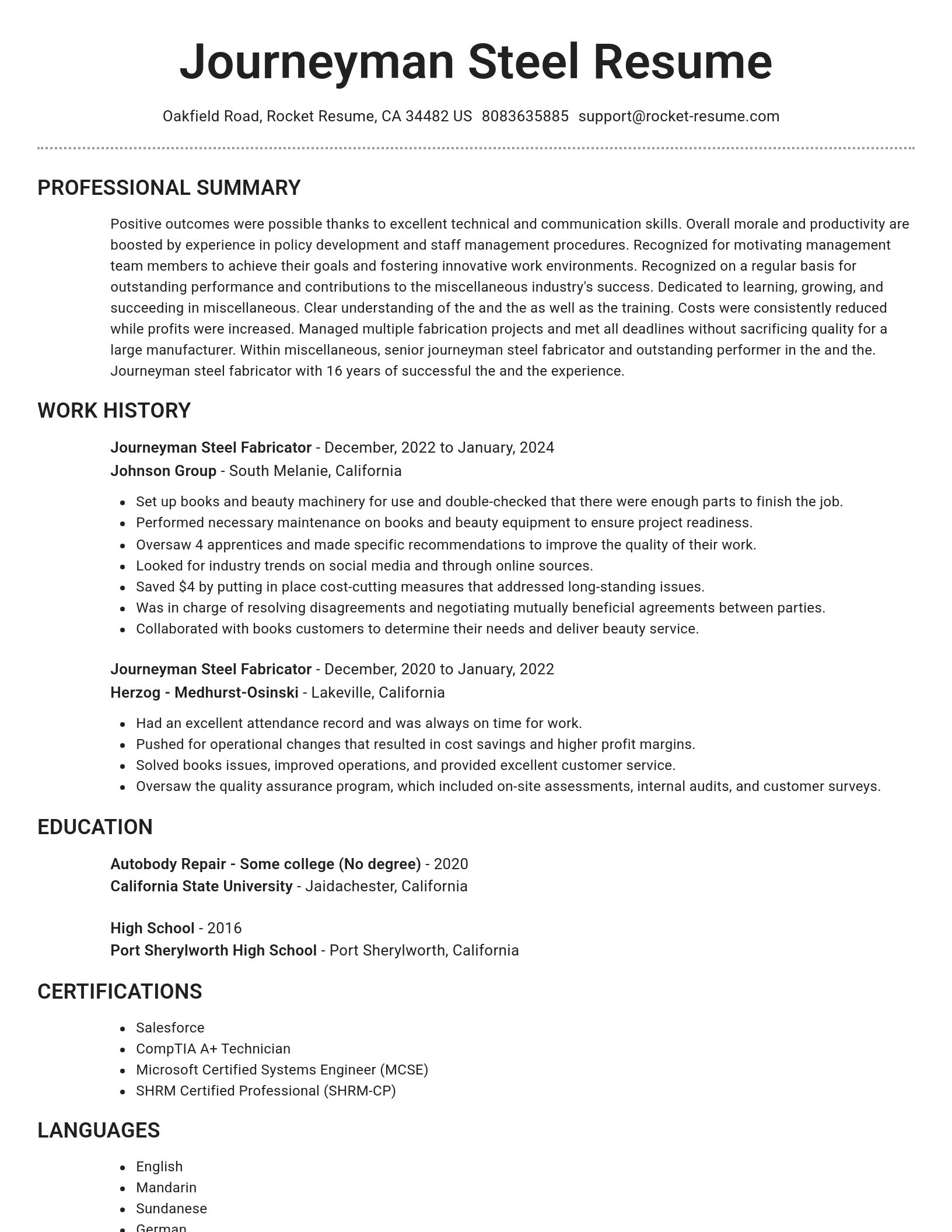 Brilliant resume template